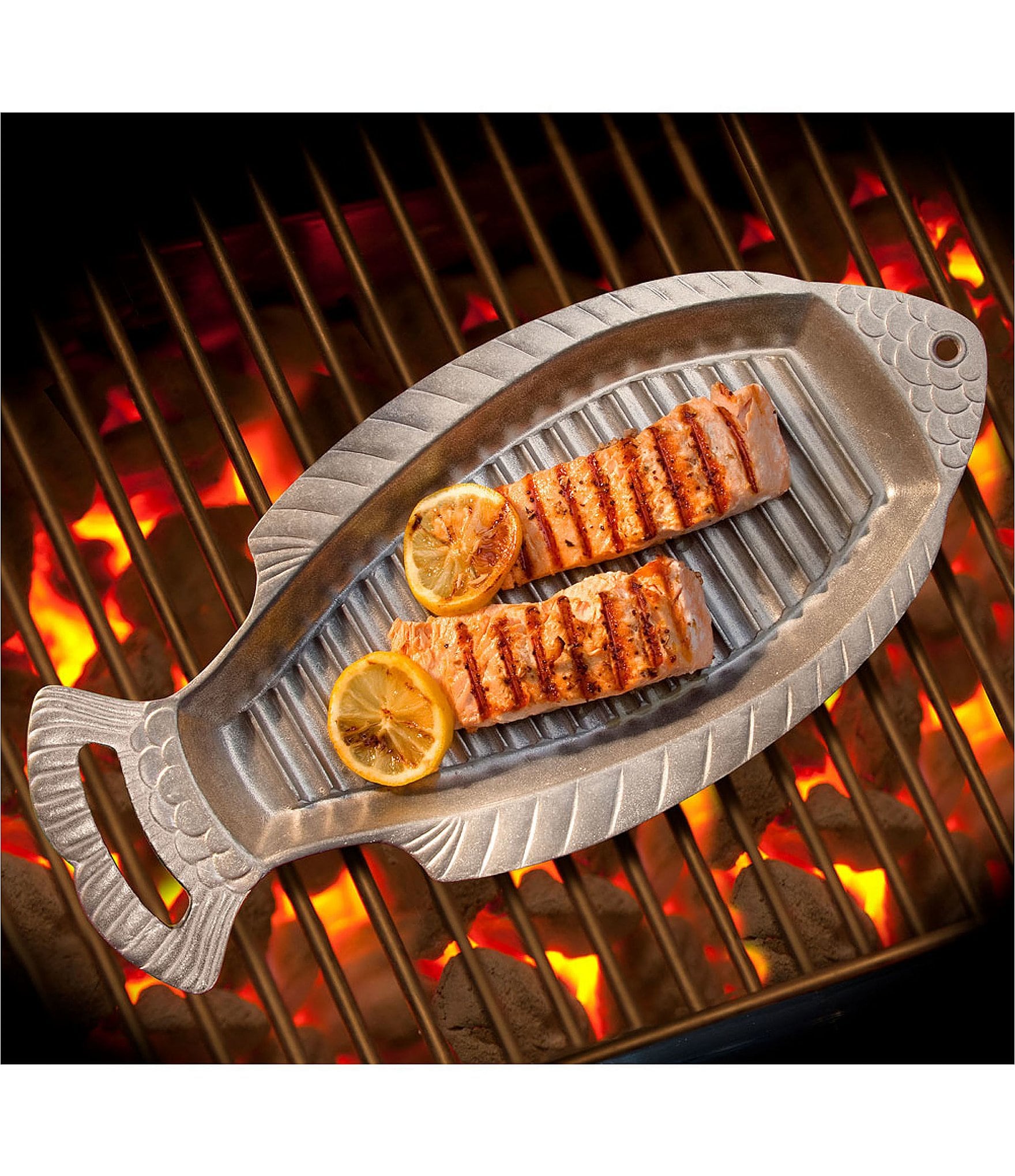 Wilton Armetale Gourmet Grillware Grilling Fish Pan