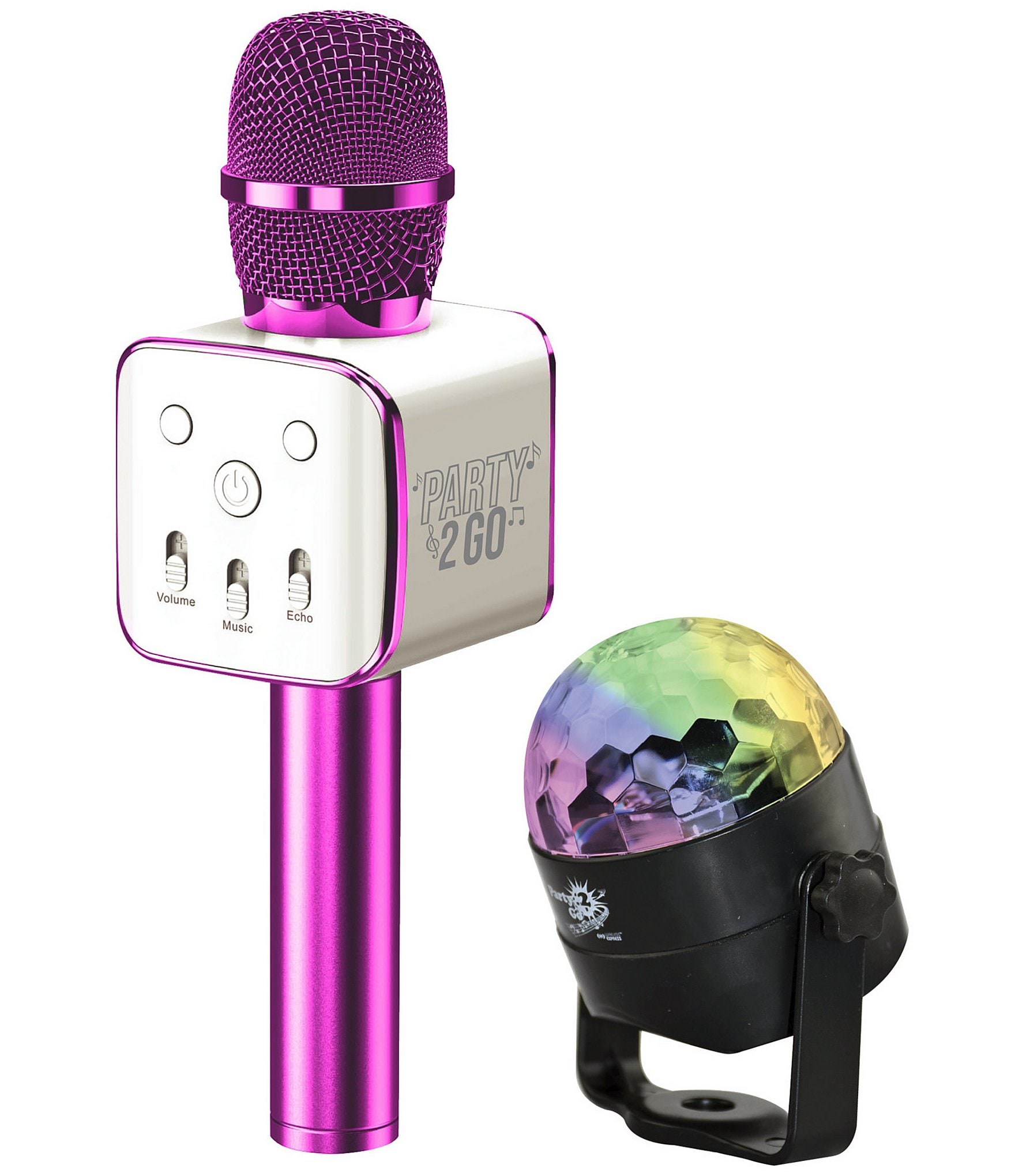 Wireless Express Party 2-Go Karaoke Microphone & Disco Ball Set