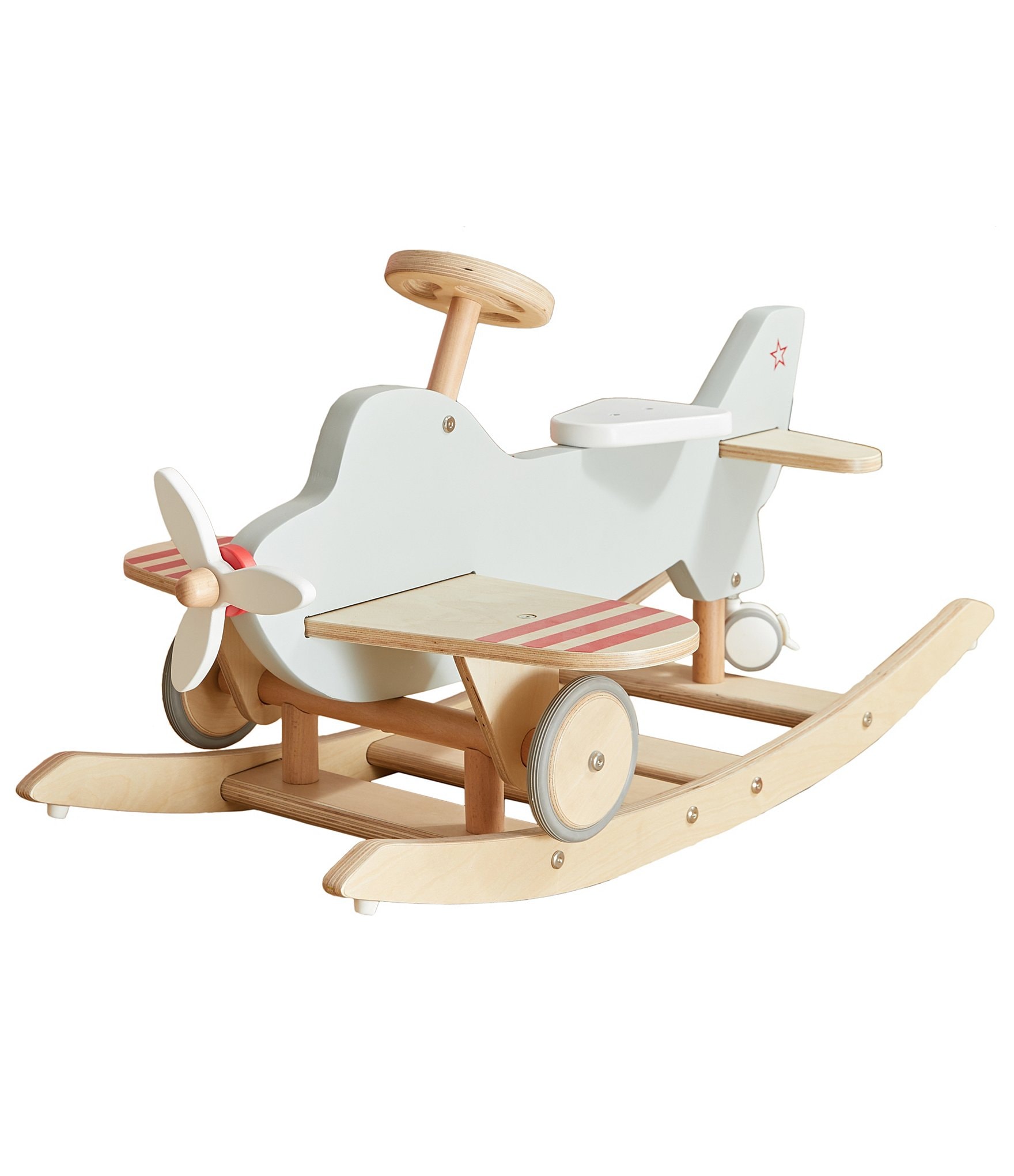 Wonder & Wise By Asweets Wood Airplane 2-in-1 Rocker & Ride-On