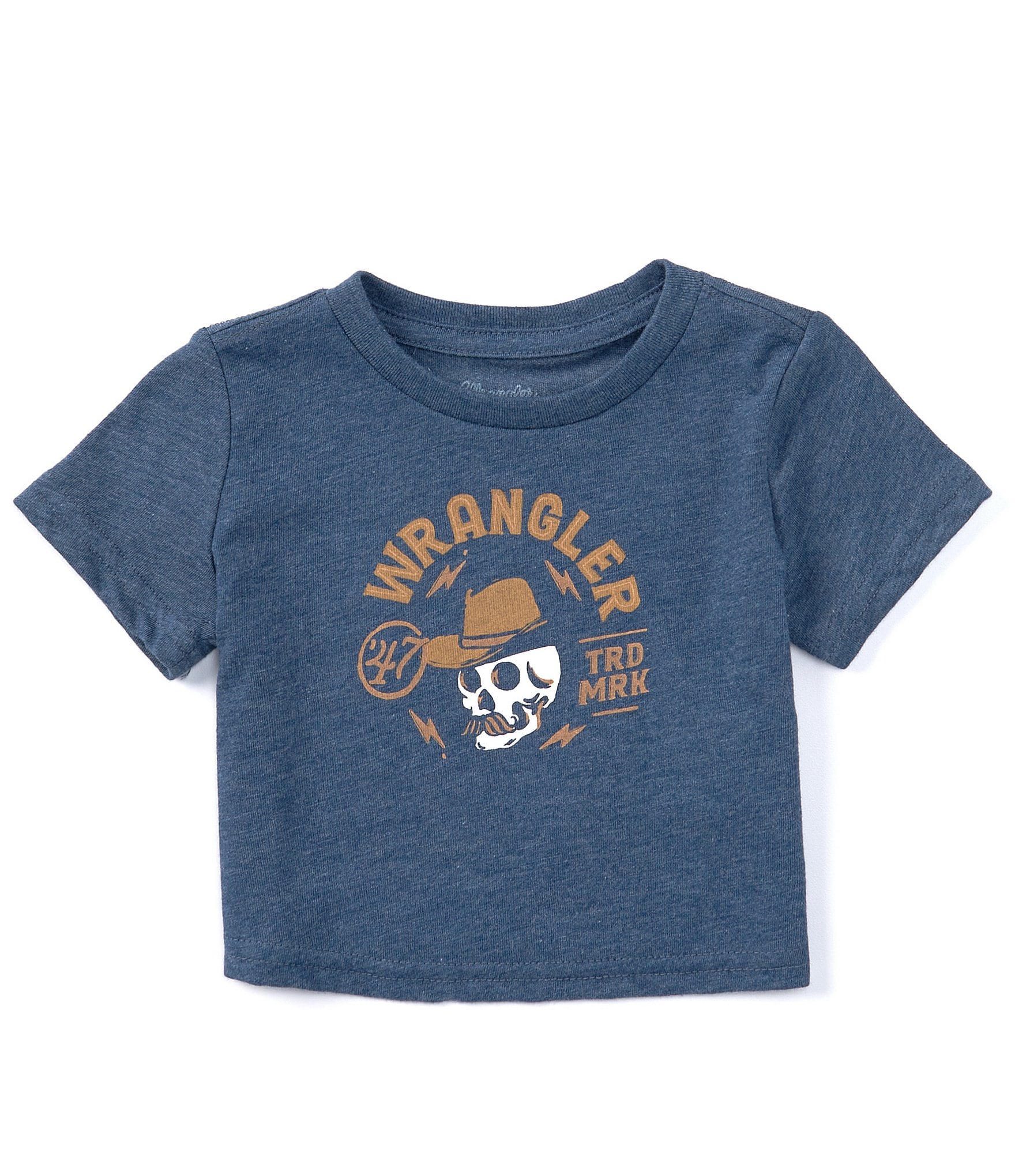 Wrangler® Baby Boys Newborn-24 Months Short-Sleeve Skull Wearing Cowboy Hat Graphic T-Shirt