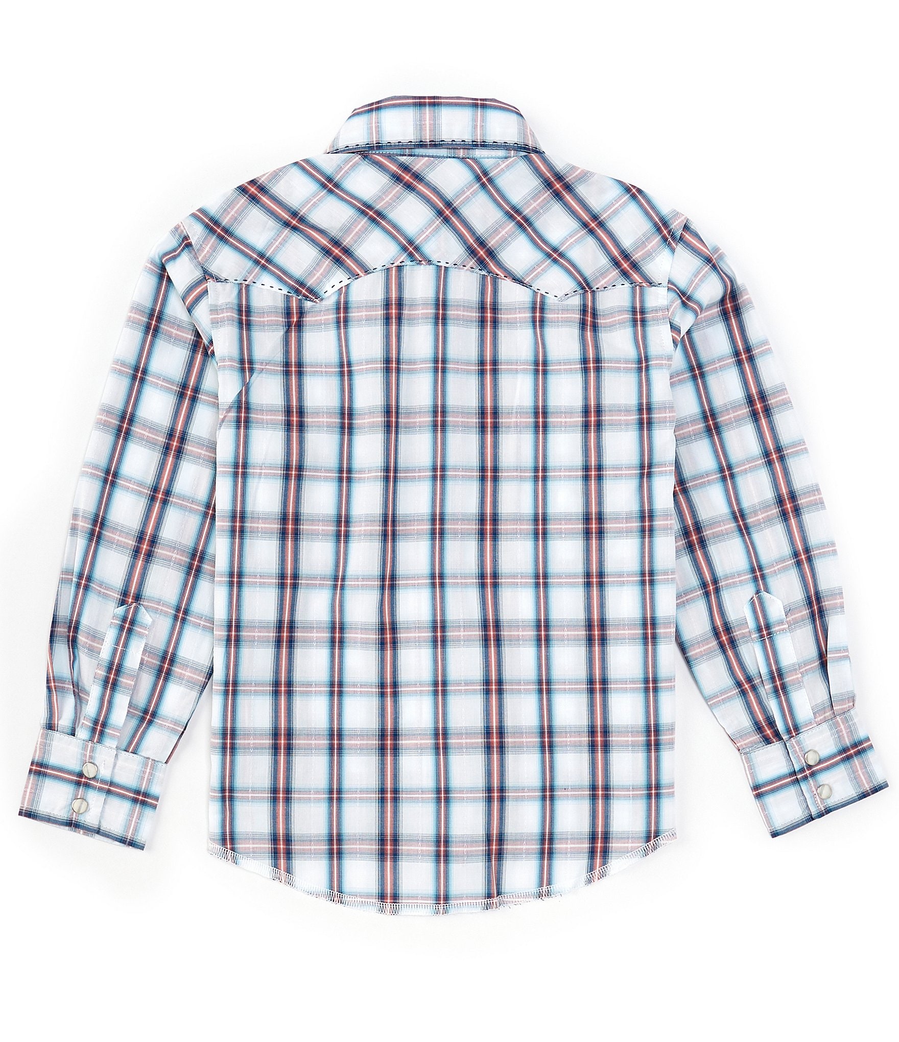 Wrangler® Big Boys 8-20 Long Sleeve Multi-Plaid Woven Western Shirt