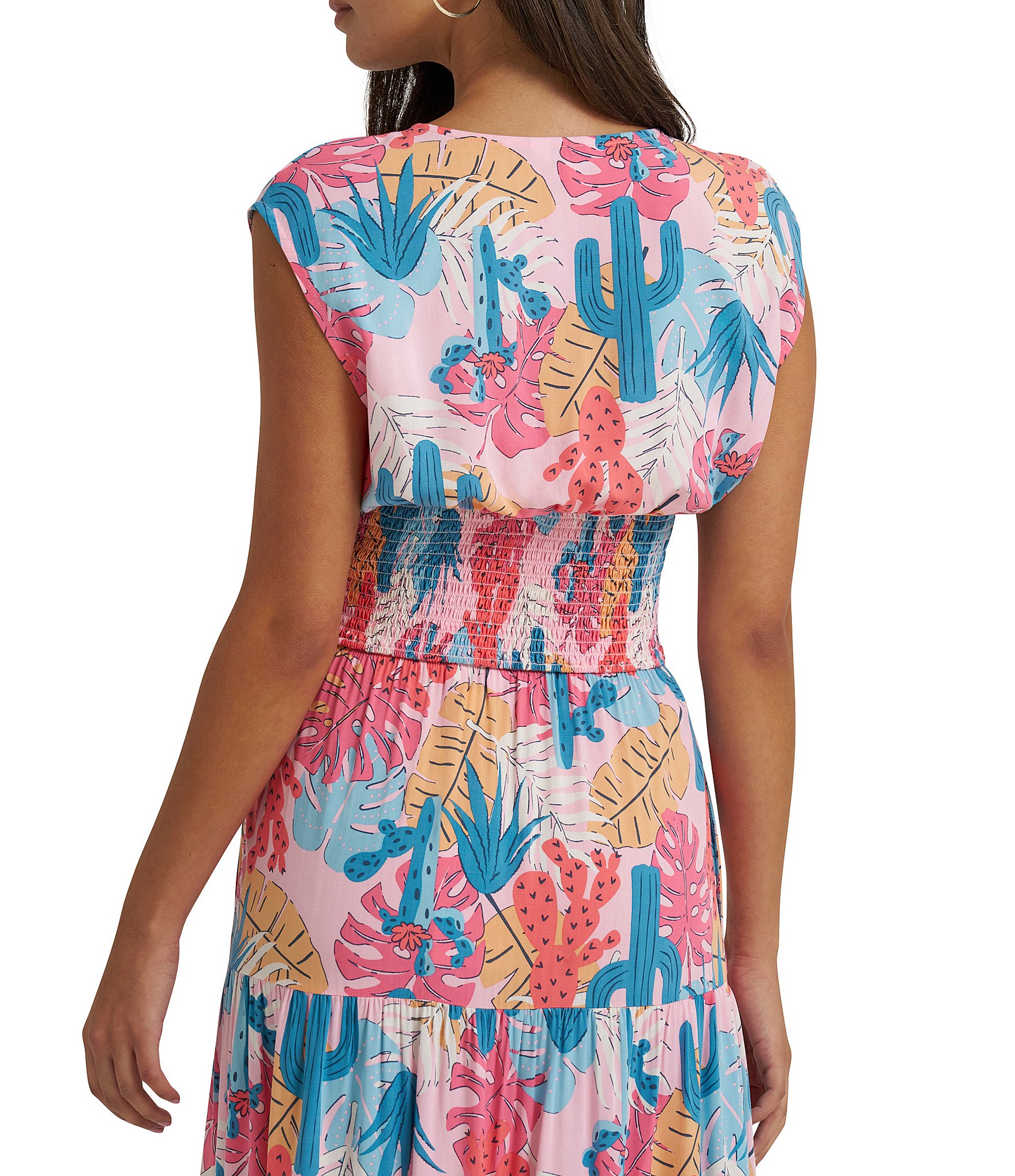 Wrangler® Cactus Printed Coordinating V-Neck Sleeveless Blouse