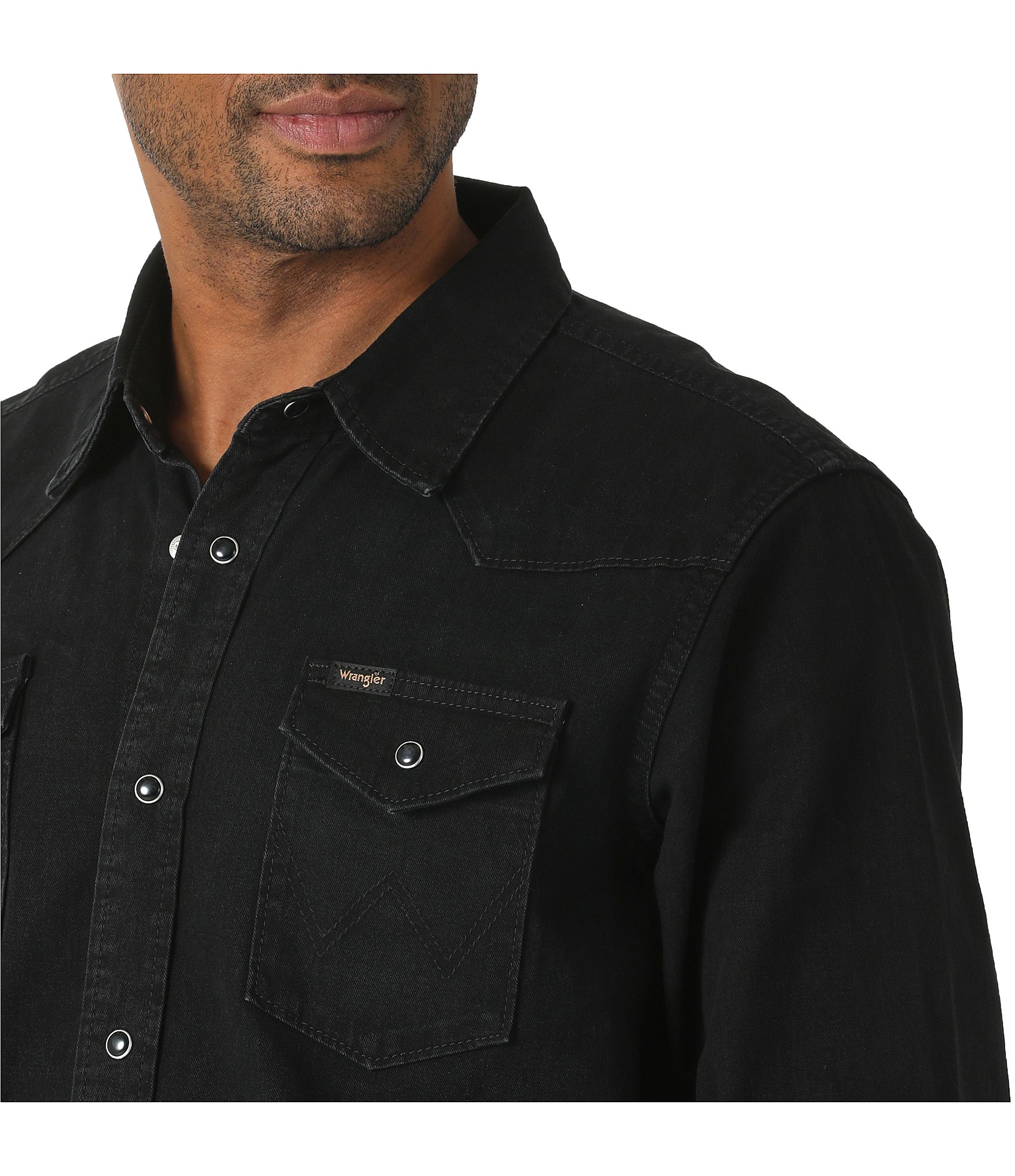 Wrangler® Regular Fit Western Denim Shirt