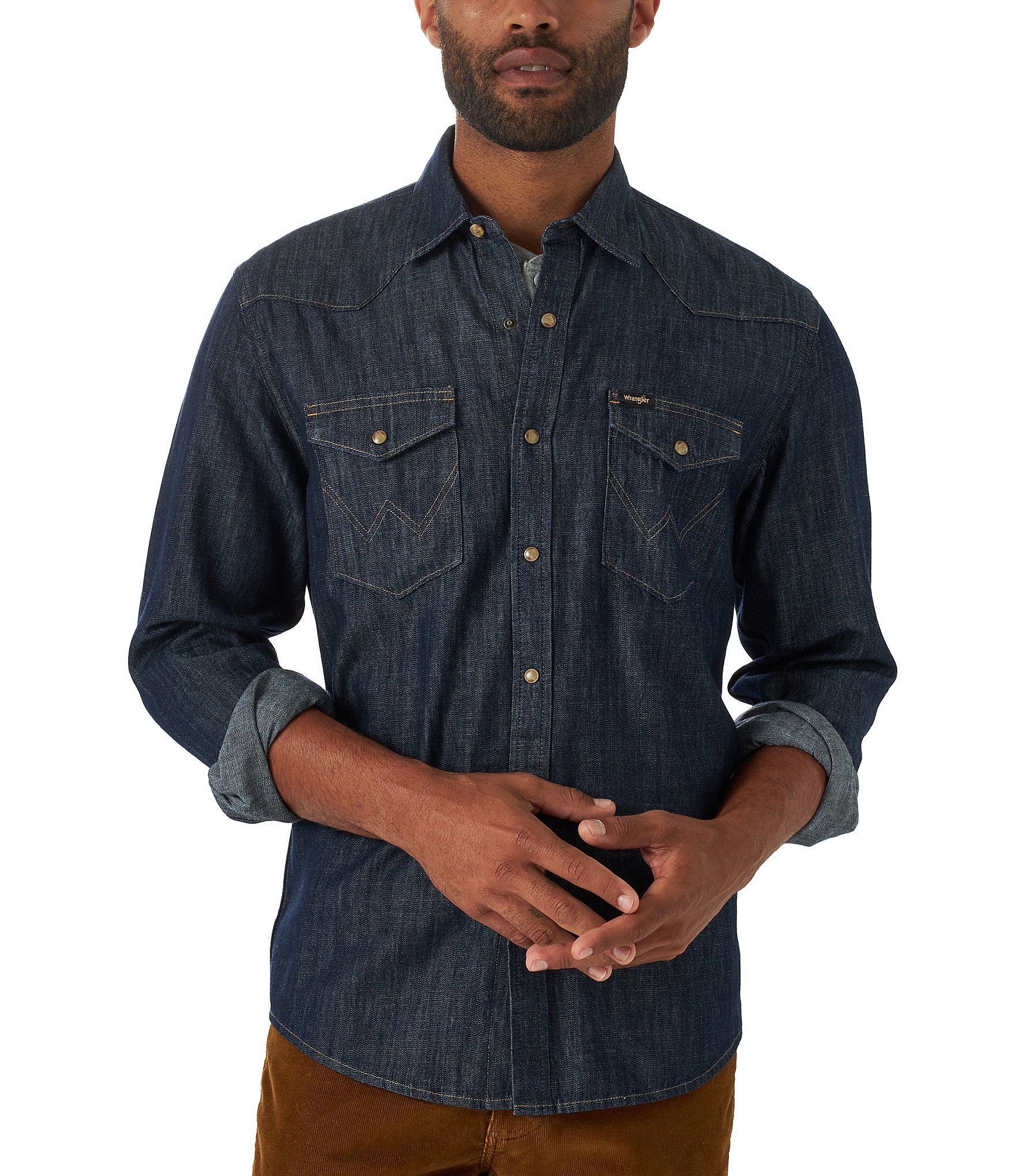 Wrangler® Regular Fit Western Denim Shirt