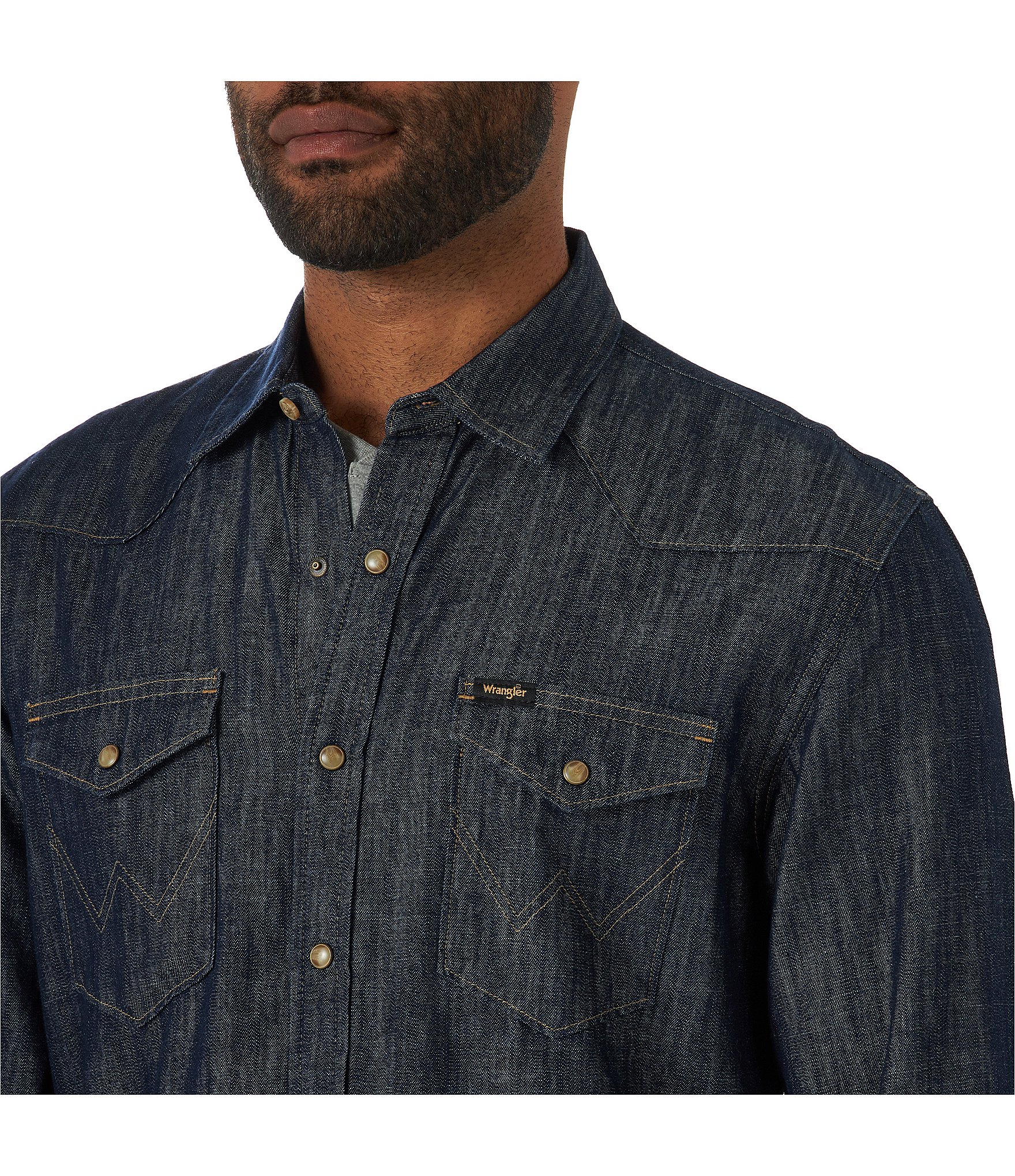 Wrangler® Regular Fit Western Denim Shirt