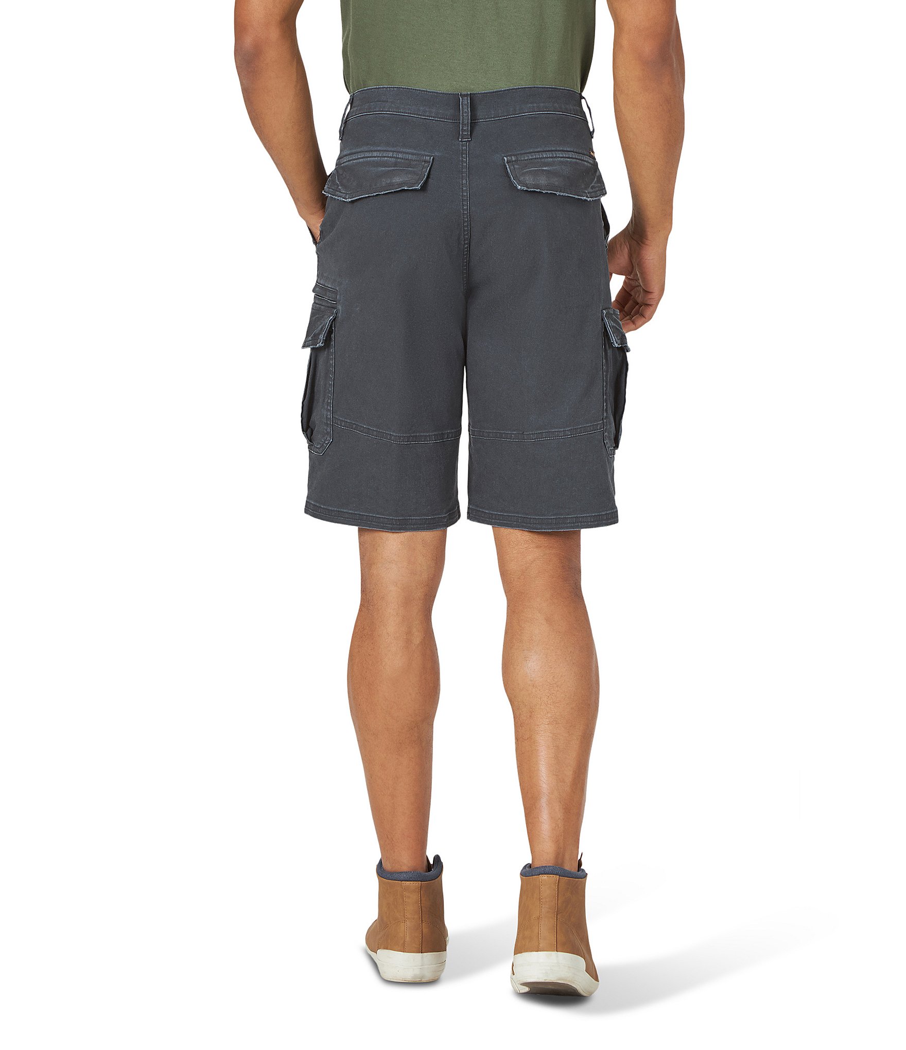 Wrangler Flex Twill Relaxed Fit Cargo 10.5#double; Inseam Shorts