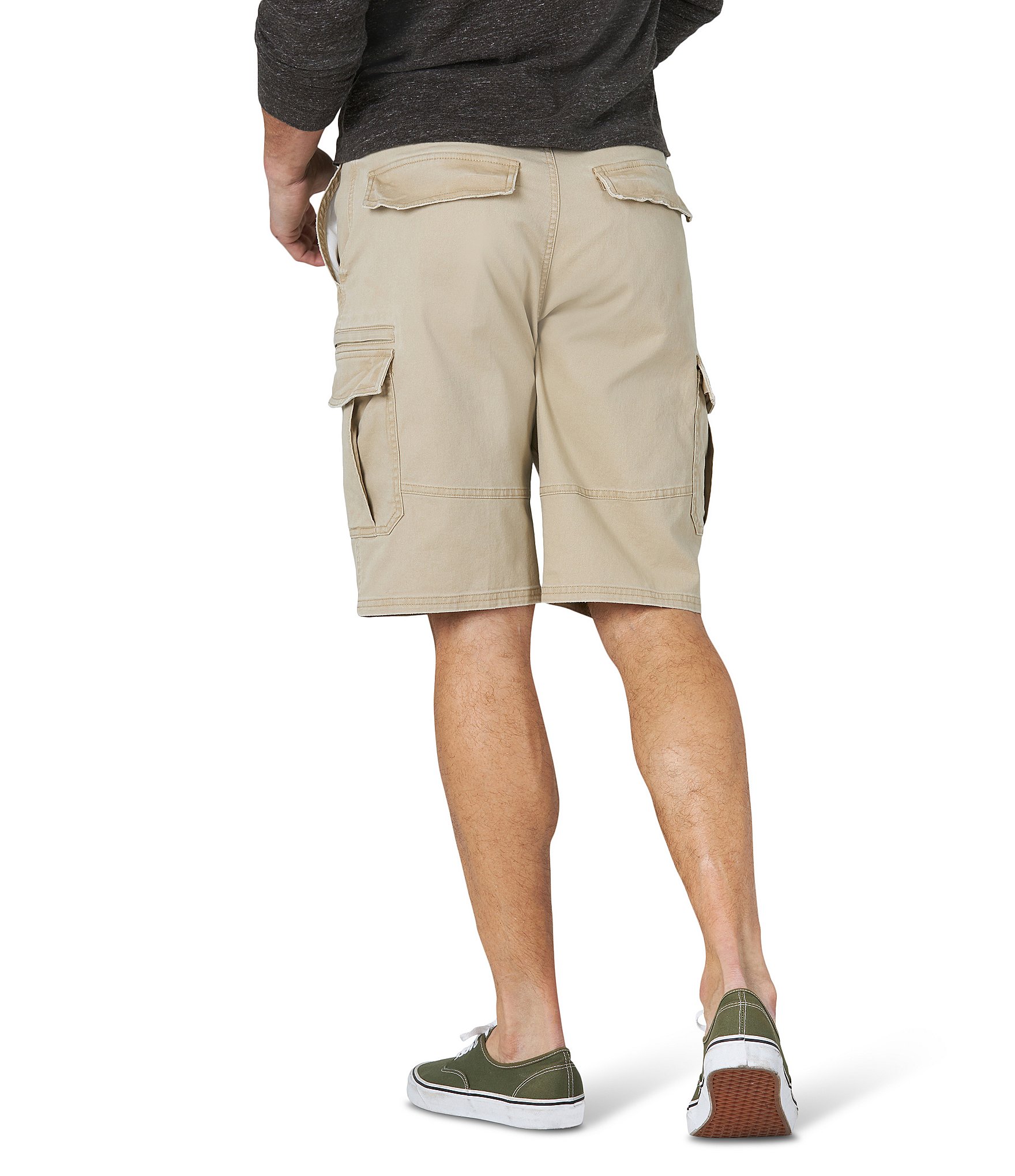 Wrangler Flex Twill Relaxed Fit Cargo 10.5#double; Inseam Shorts