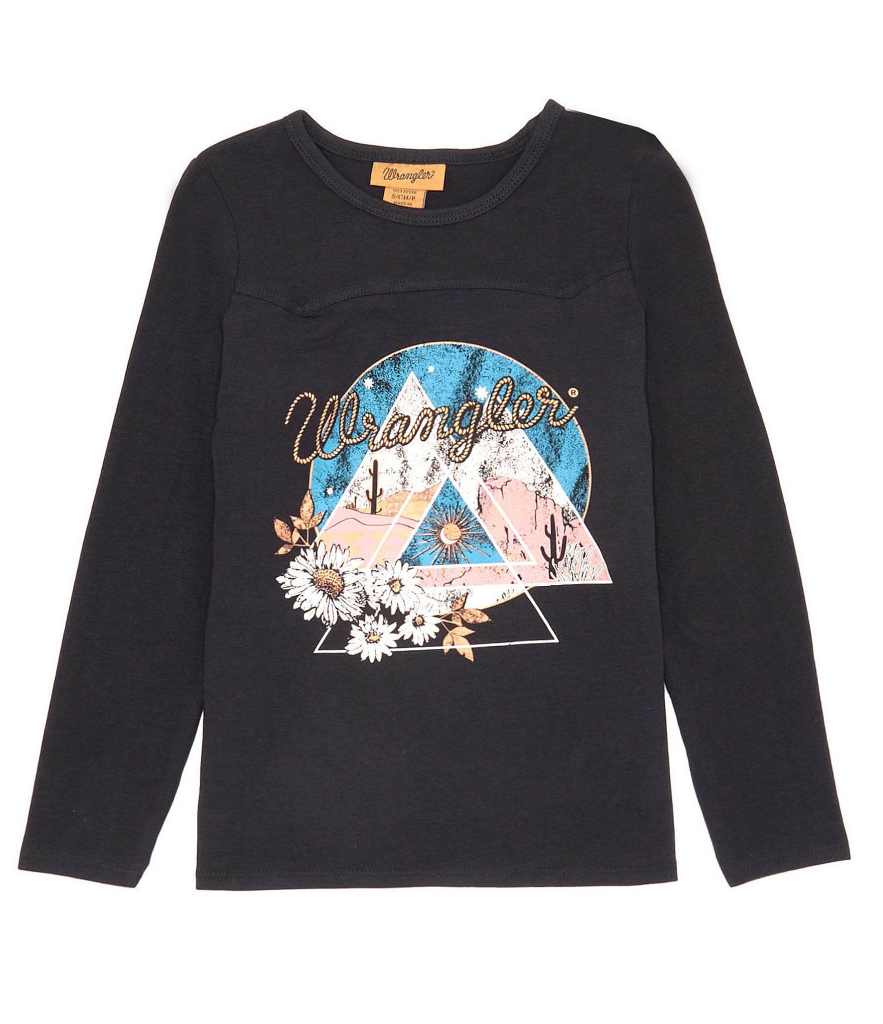 Wrangler® Little Girls 4-7 Long Sleeve Mountain Graphic T-Shirt | Dillard's