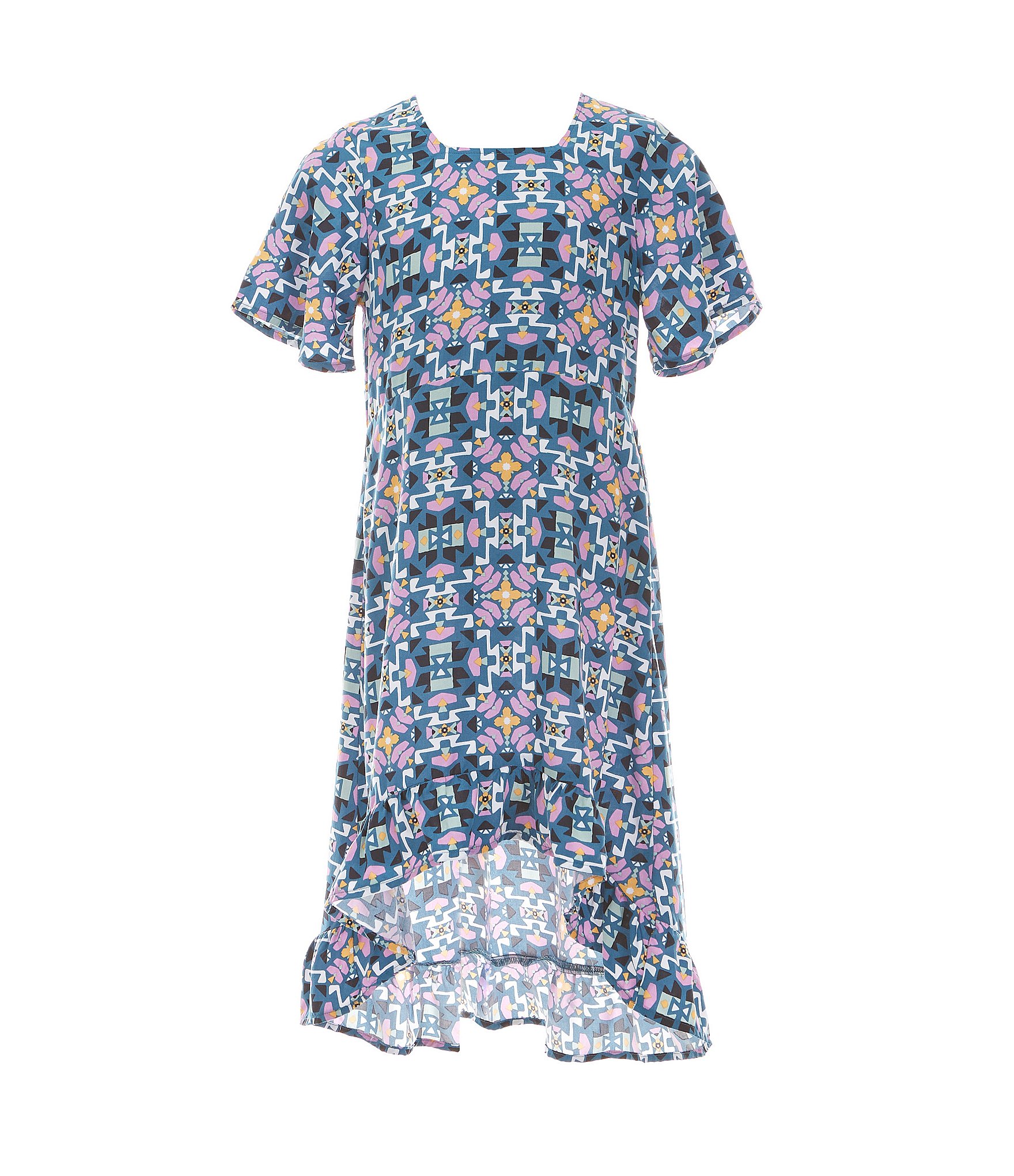 Wrangler Little Girls 4-7 Tile Poplin High-Low Dress | Dillard's