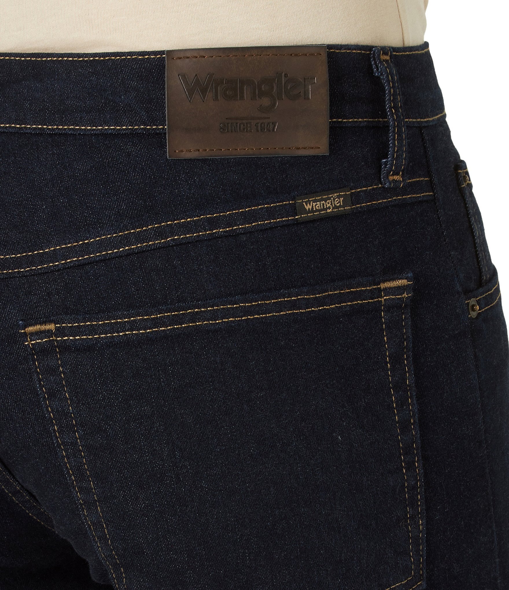 Wrangler® Regular Fit Straight Leg Stretch Denim Jeans