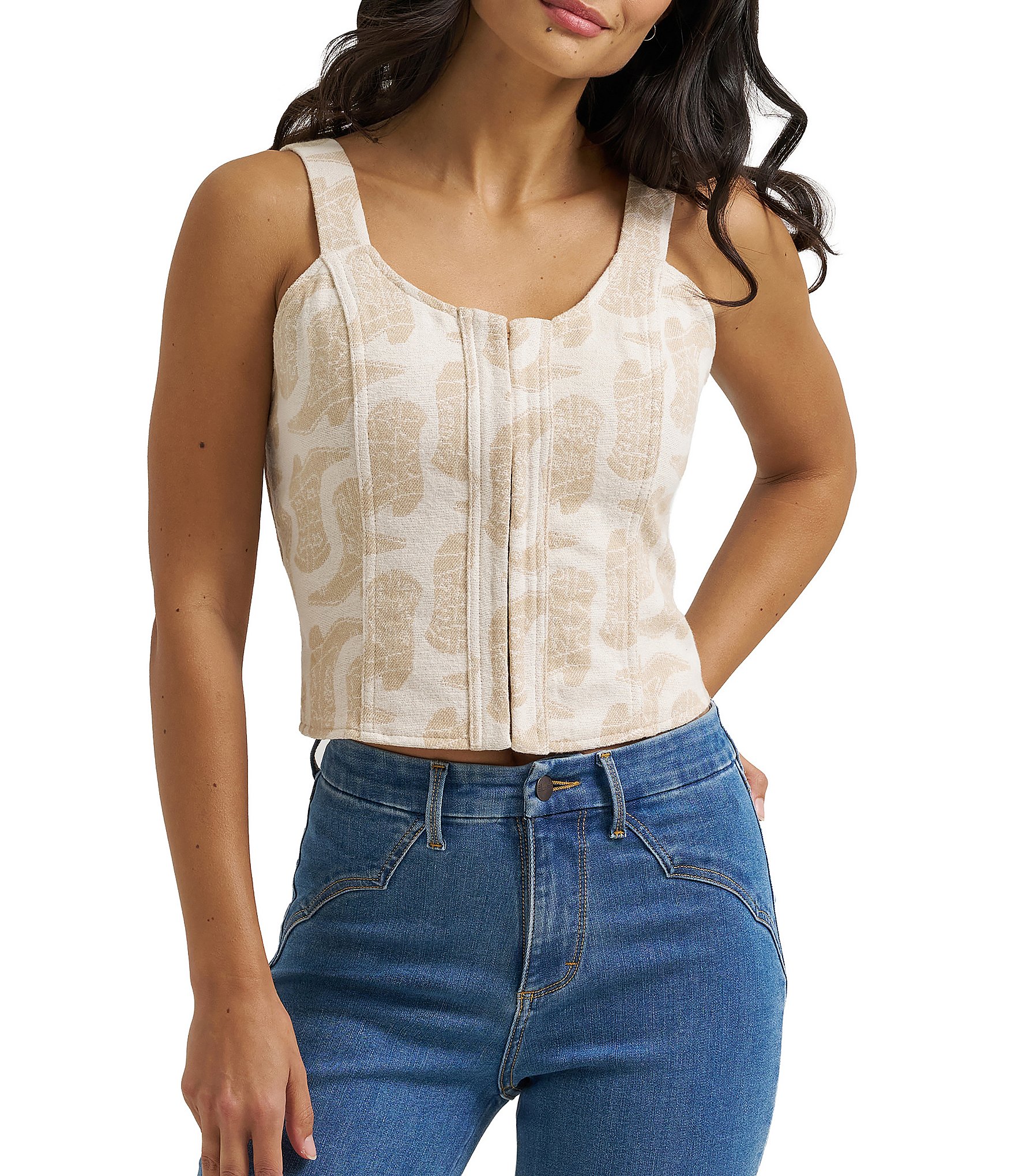 Wrangler® Retro® Boot Print Jacquard Bustier Top