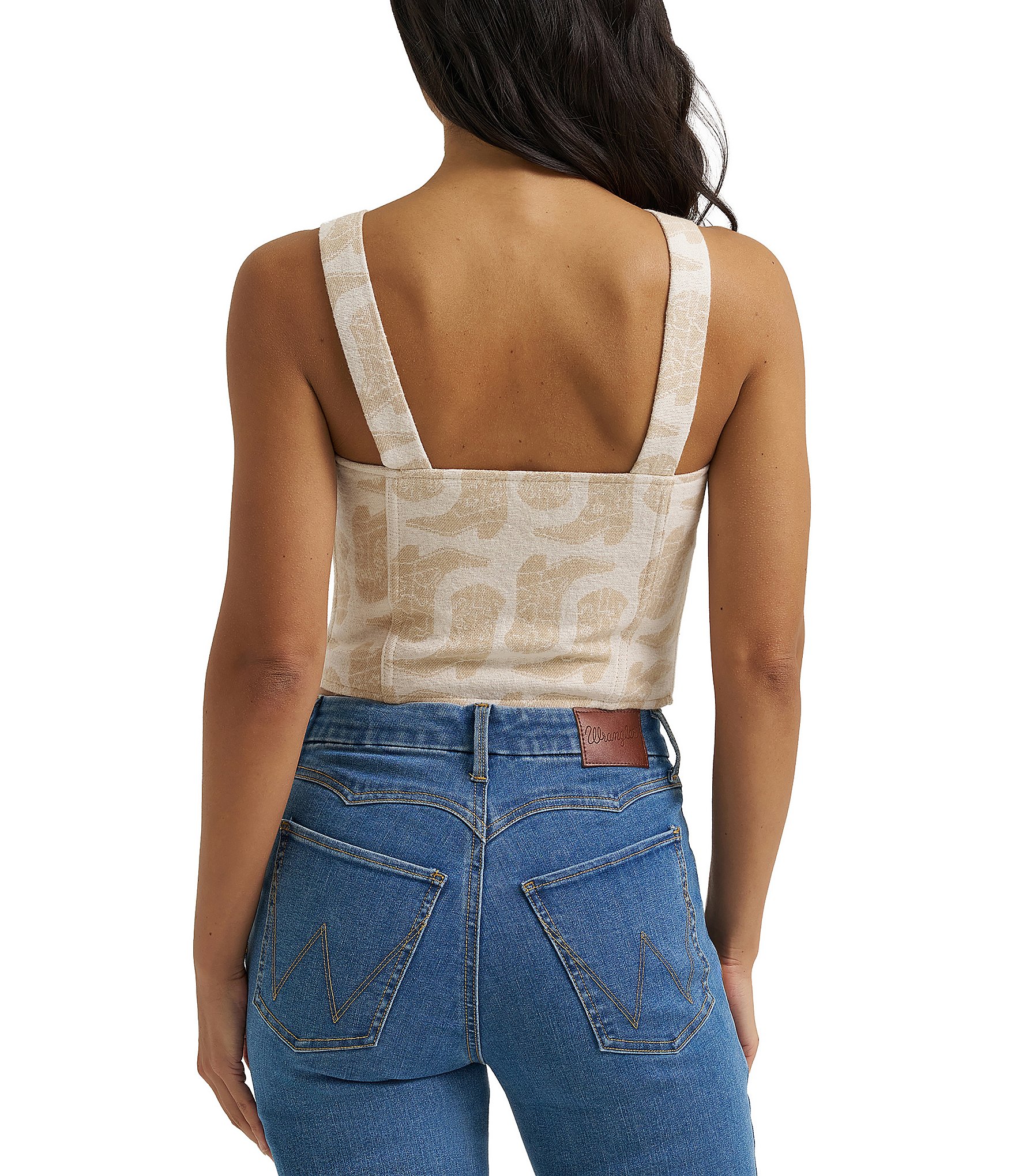 Wrangler® Retro® Boot Print Jacquard Bustier Top