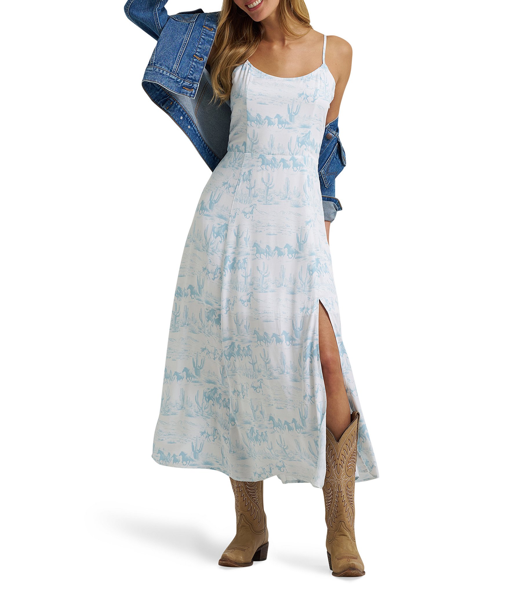 Wrangler® Retro® Printed Sleeveless Midi Dress