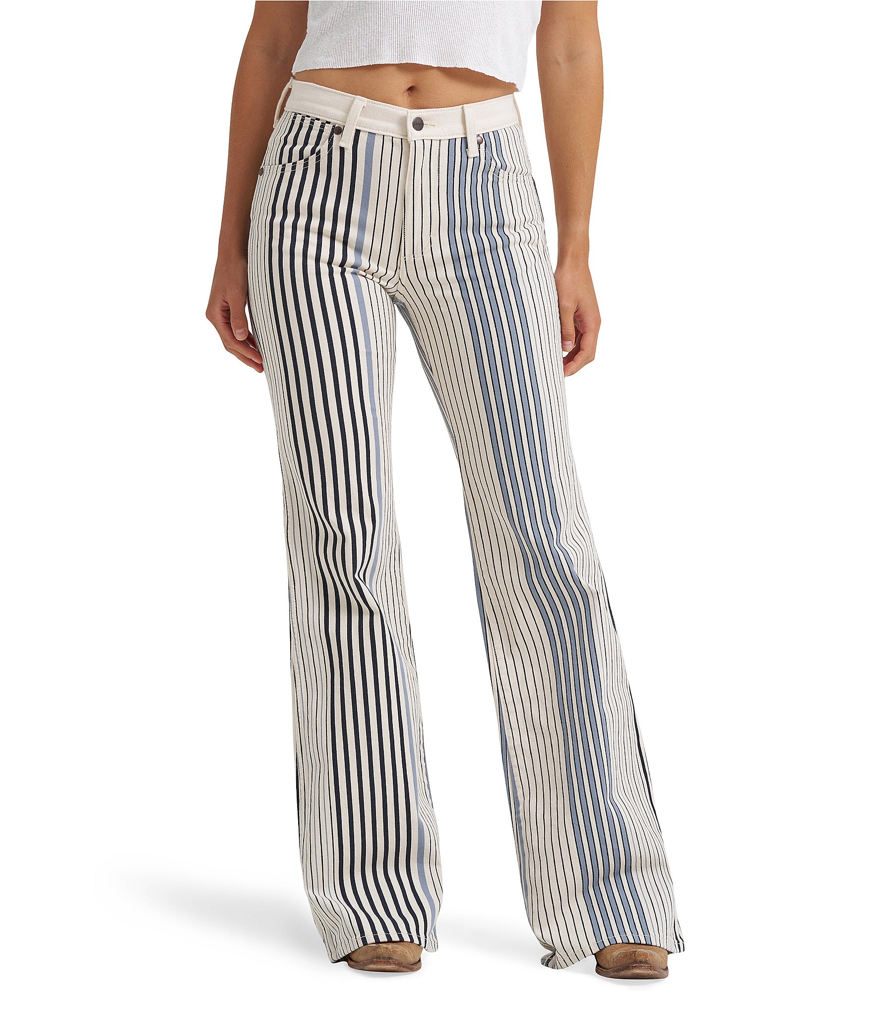 Wrangler Stripe Print 70s Flare Leg High Rise Coordinating Jean