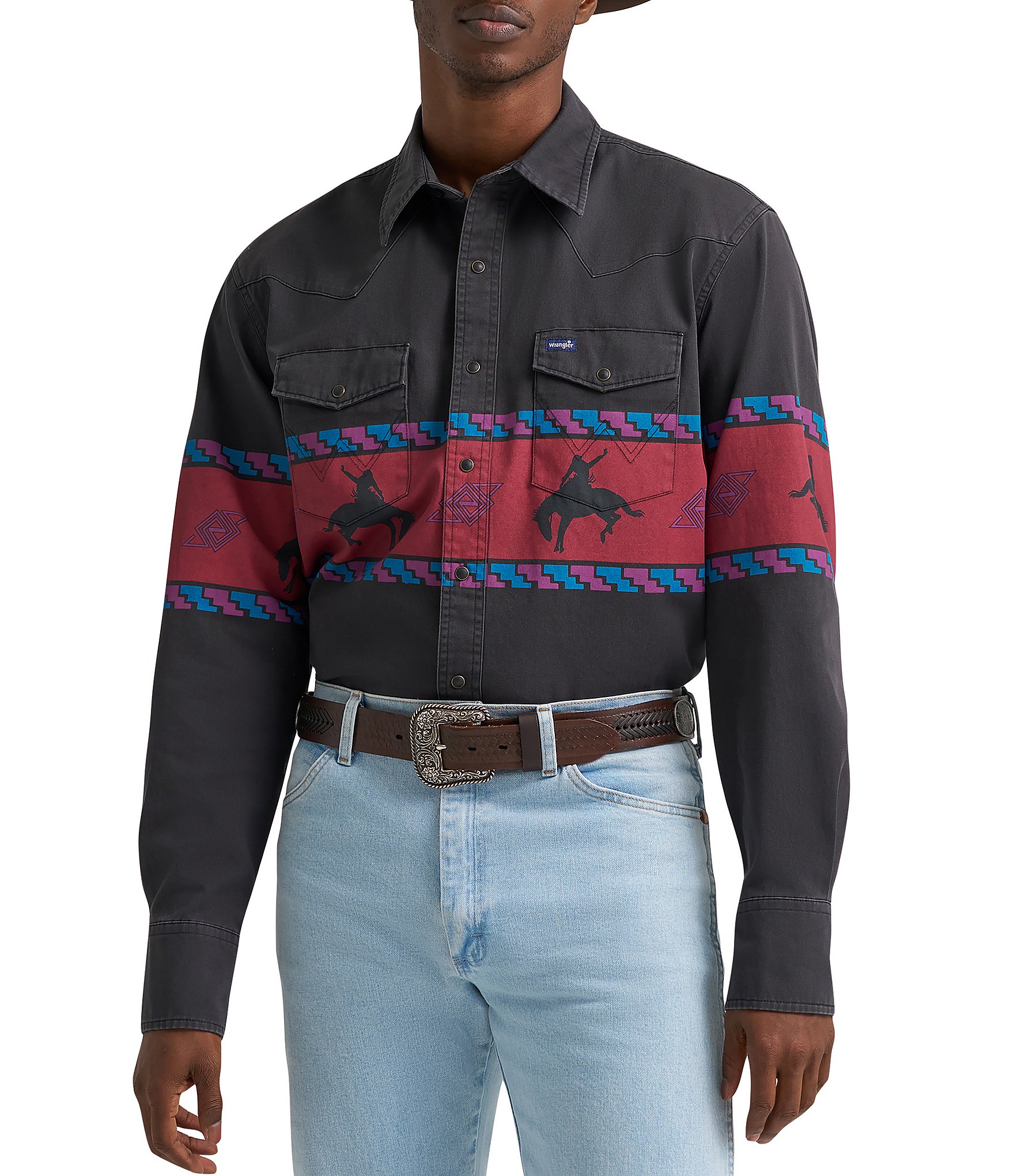 Wrangler® Vintage Inspired Bronc Riding Woven Shirt