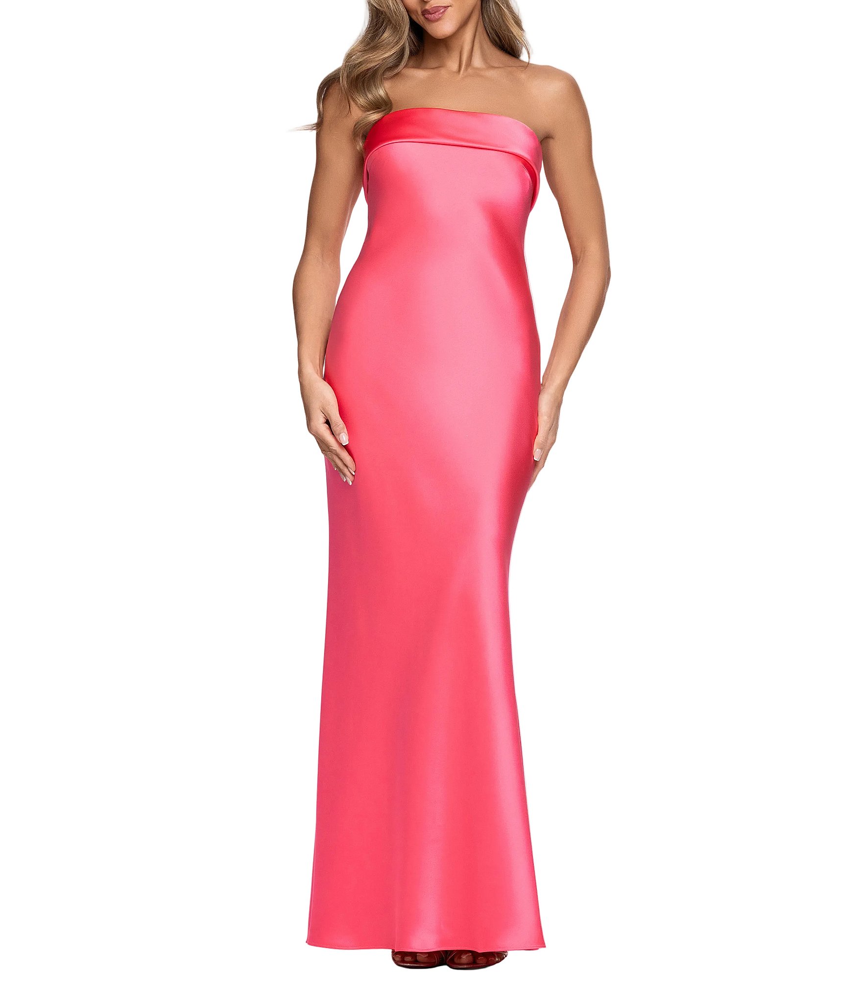 xscape pink dress Xscape Pink Ruffled One Shoulder Sleeveless Bodycon Dress Size 18W