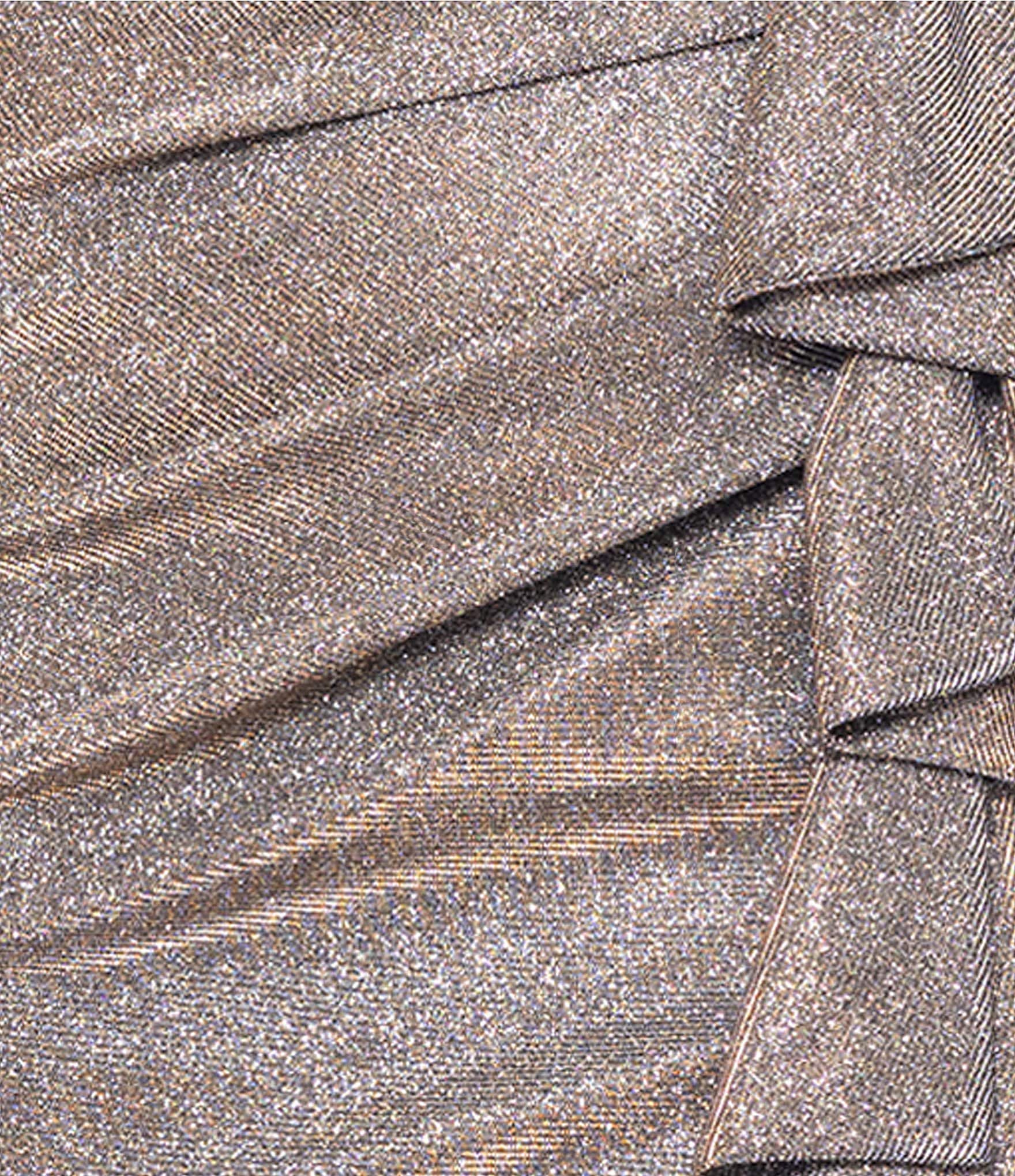 Xscape Petite Size Foil Knit Off The Shoulder Gown