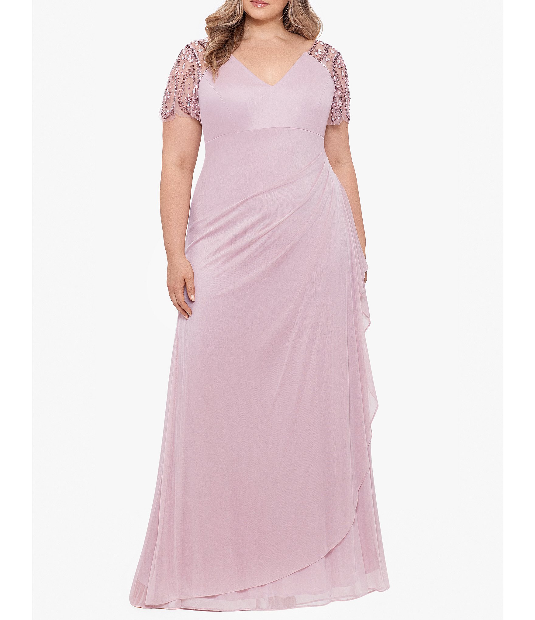 plus size old rose gown