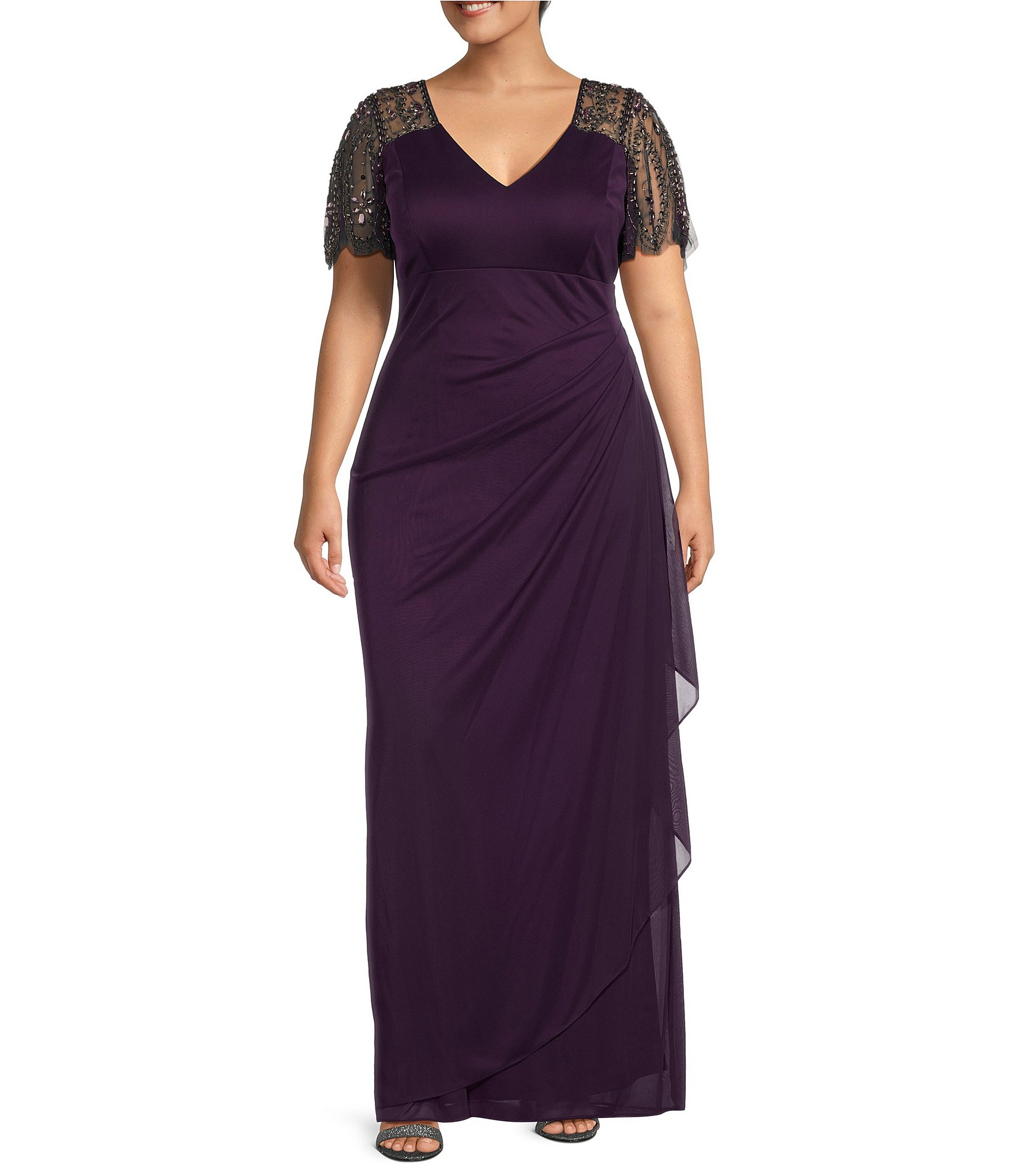 purple plus size dresses