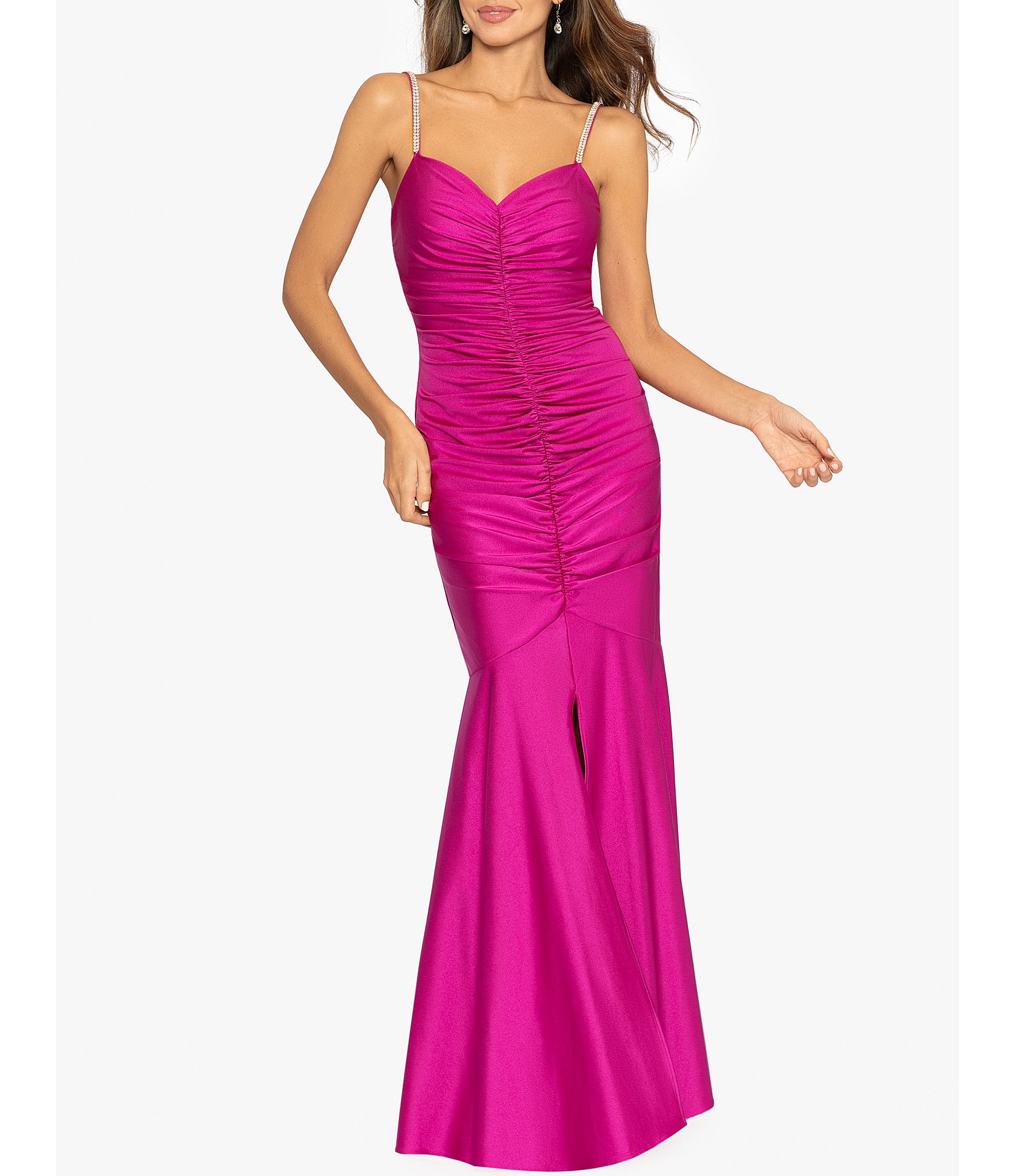 Xscape Sateen Sweetheart Neckline Sleeveless Ruched Mermaid Gown ...