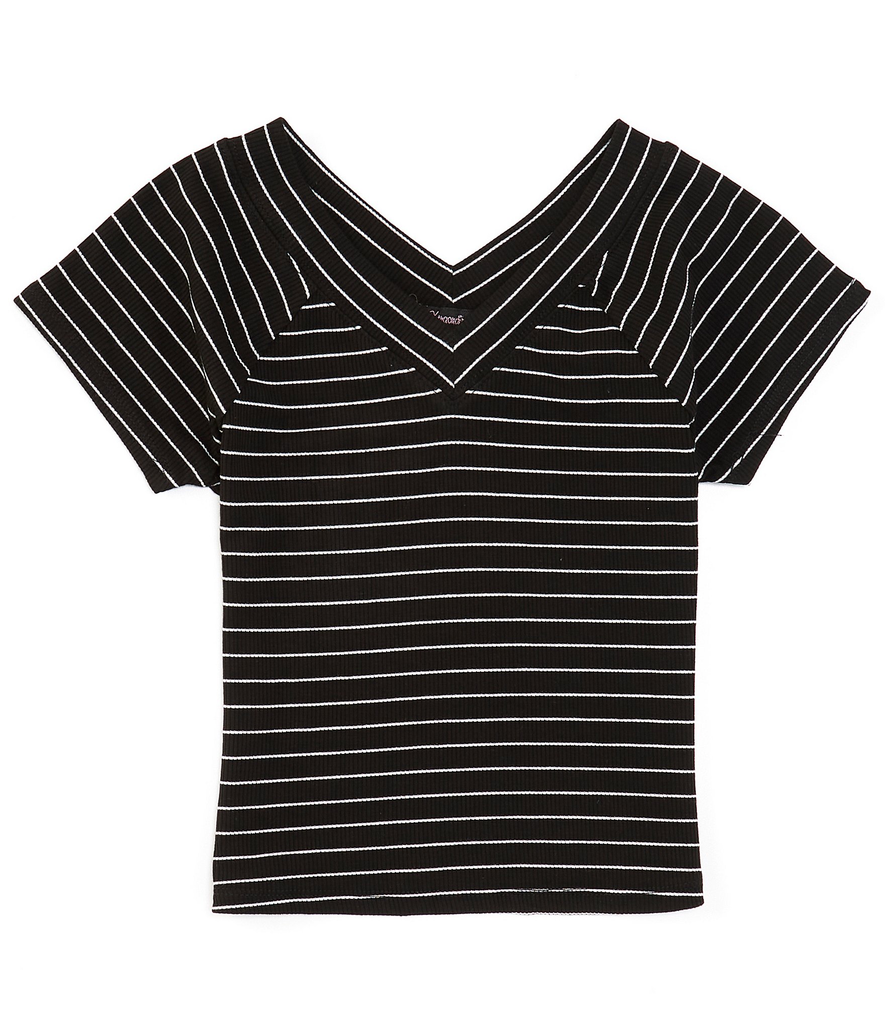 Xtraordinary Big Girls 7-16 Cap-Sleeve Striped Top