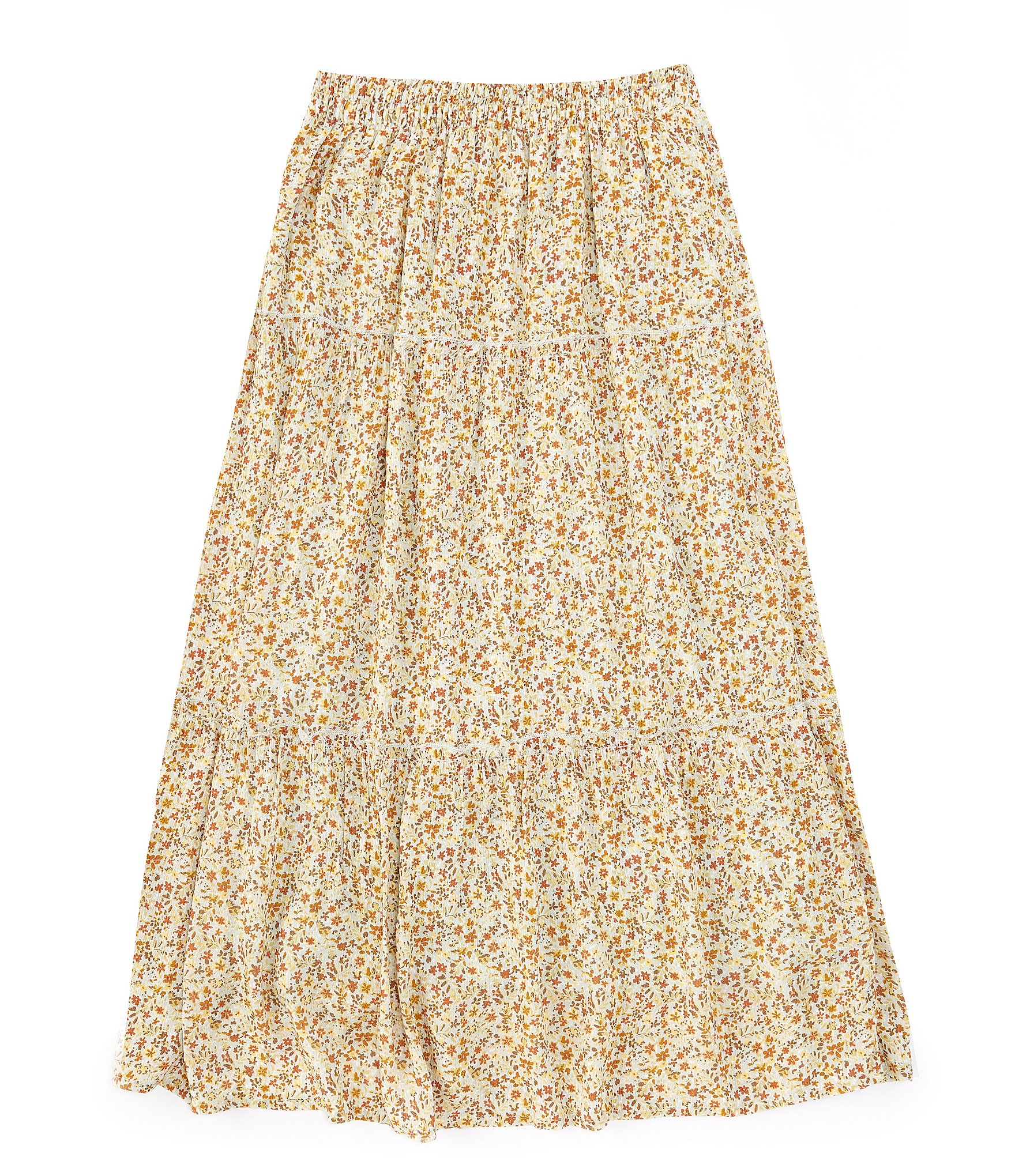 Xtraordinary Big Girls 7-16 Ditsy-Floral Tiered Long Skirt