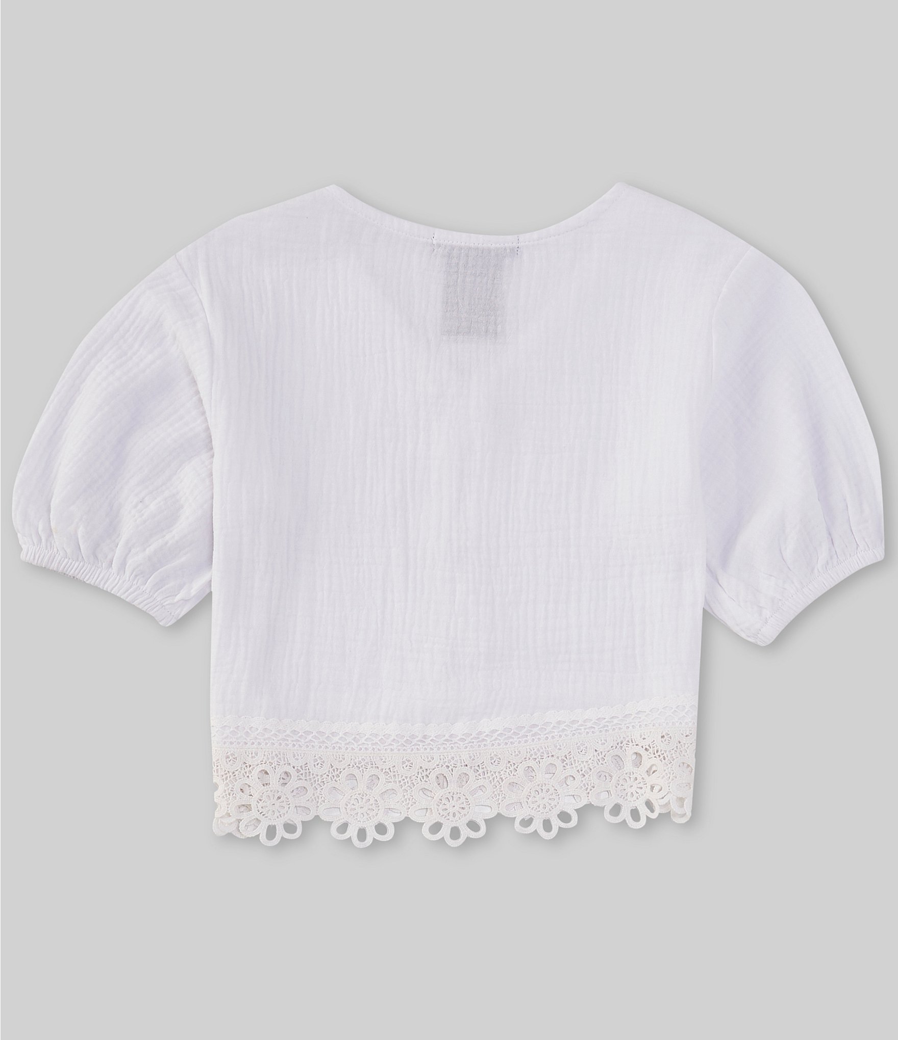 Xtraordinary Big Girls 7-16 Elbow Sleeve Lace-Trimmed Top