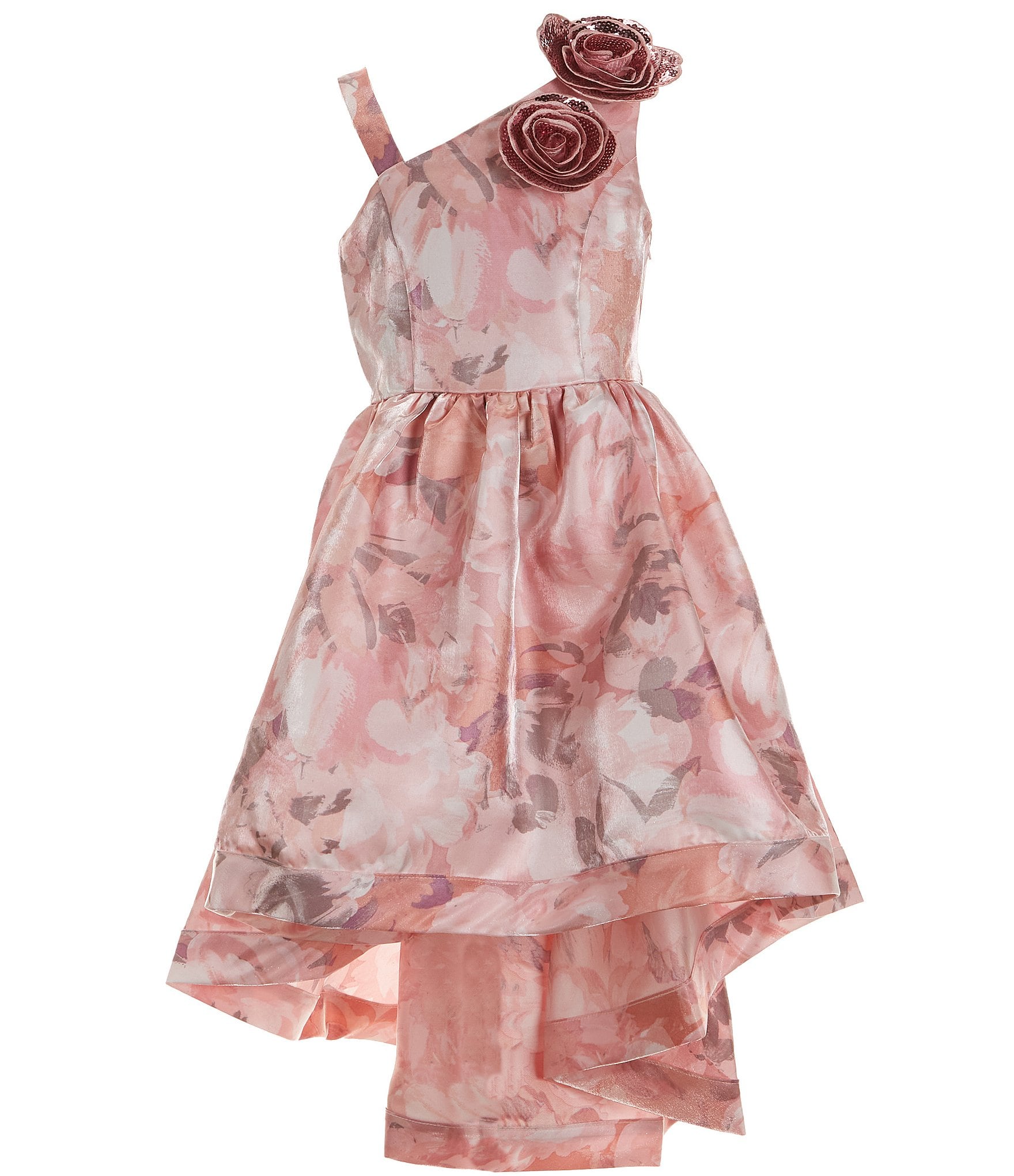 Sherry Lace Sequin Fit and Flare Dress in Dusty Rose