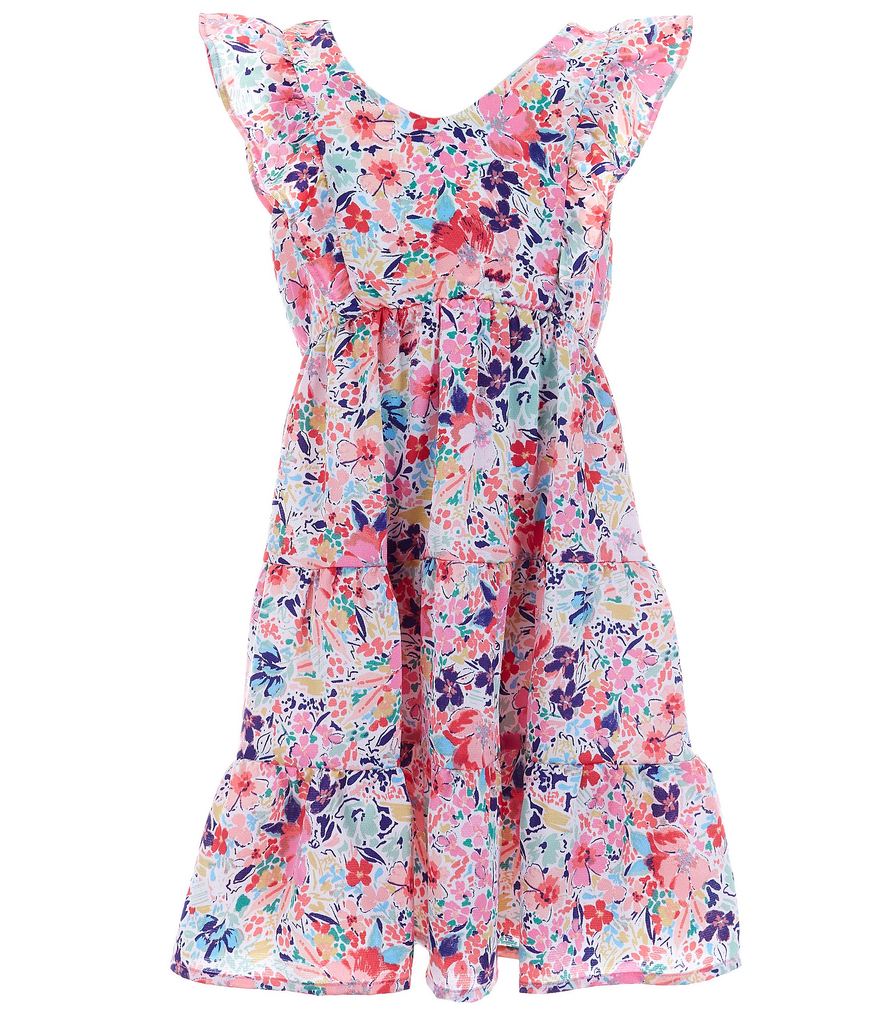 Xtraordinary Big Girls 7-16 Ruffled Floral-Printed Fit-And-Flare Dress ...