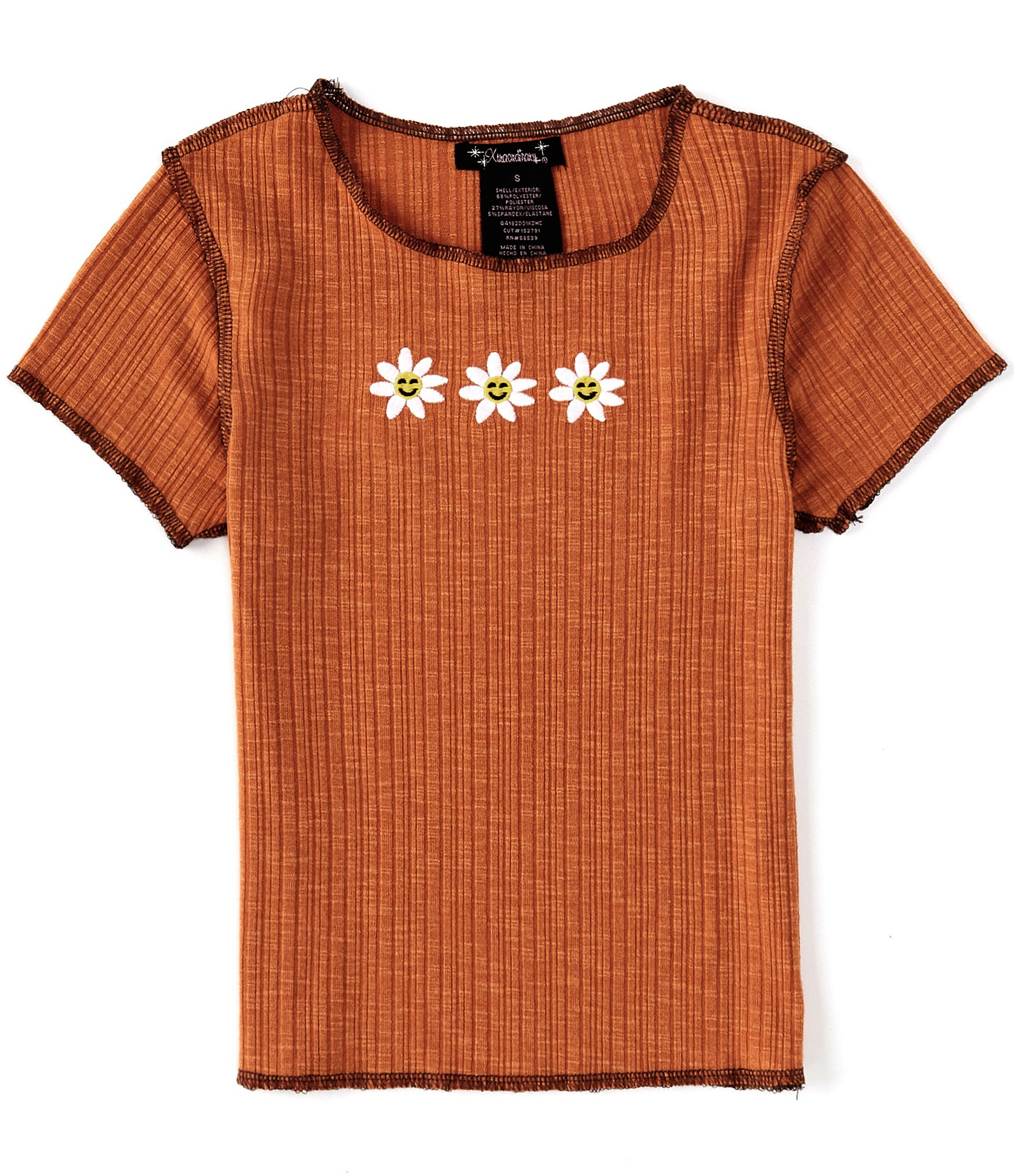 Xtraordinary Big Girls 7-16 Short Sleeve Flower Patch T-Shirt | Dillard's