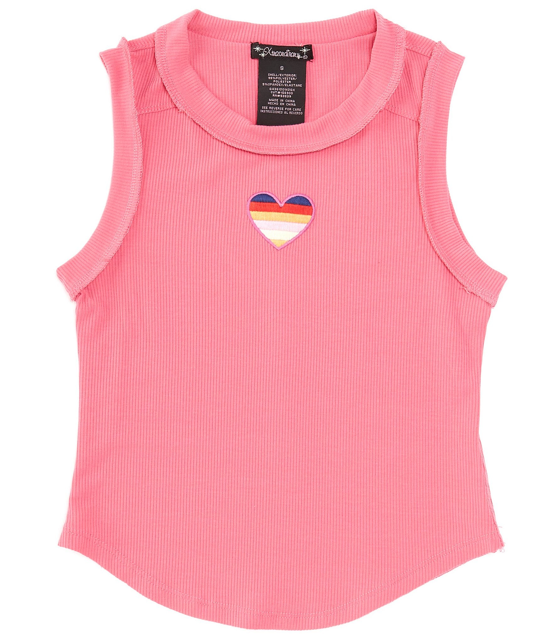 Xtraordinary Big Girls 7-16 Sleeveless Embroidered-Heart Tank Top