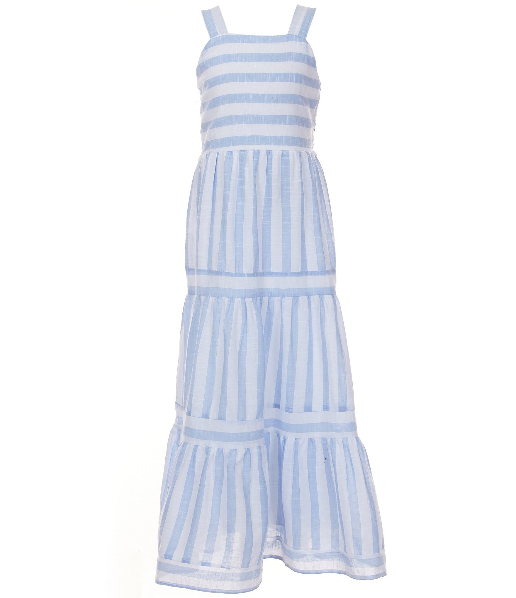 Generic Women Striped Sleeveless Maxi Dress Swing Cutout