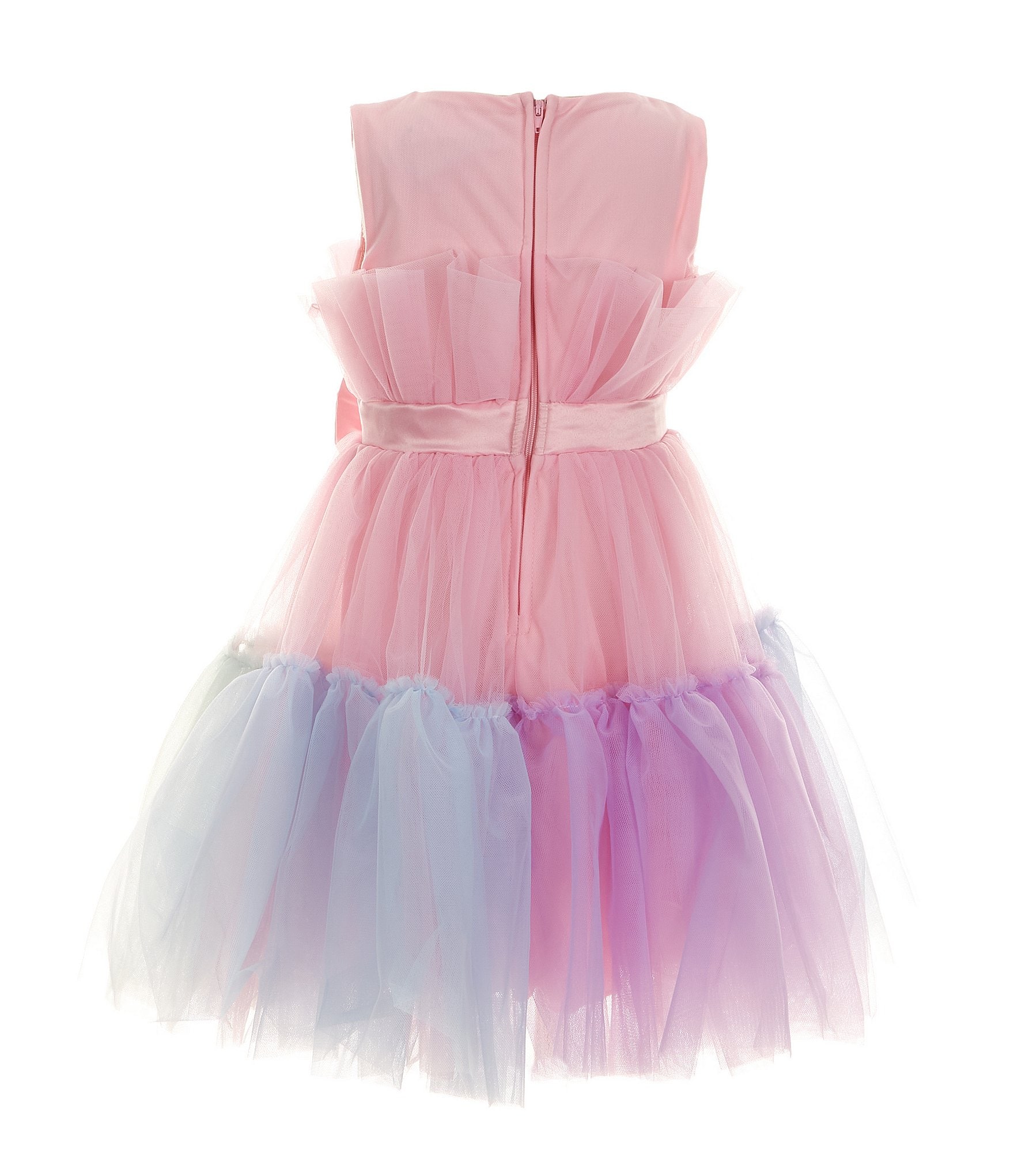 Xtraordinary Little Girls 4-6X Rainbow Tulle Bow Front Cupcake Dress