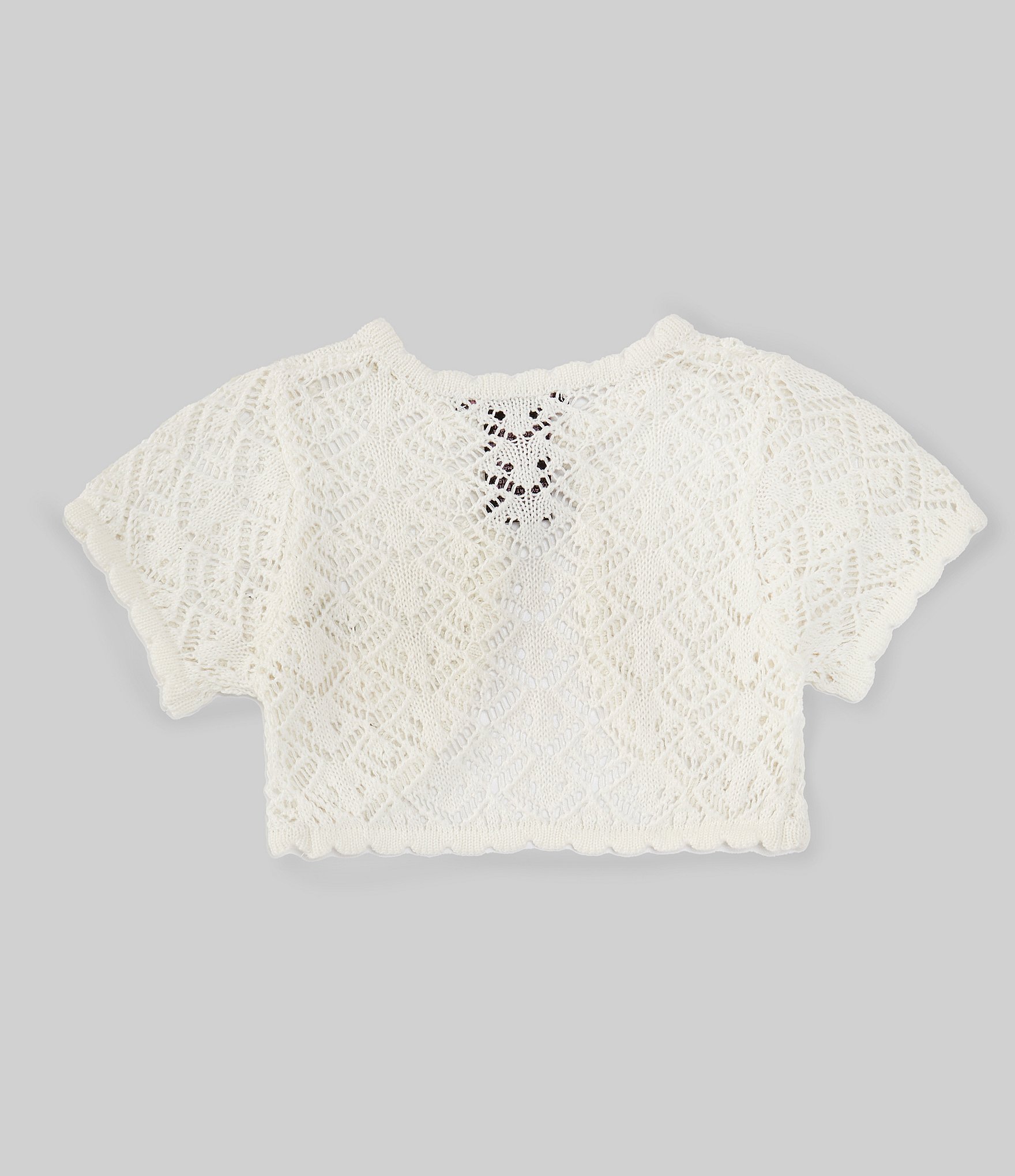 Xtraordinary Little Girls 4-6X Short Sleeve Crocheted Cardigan