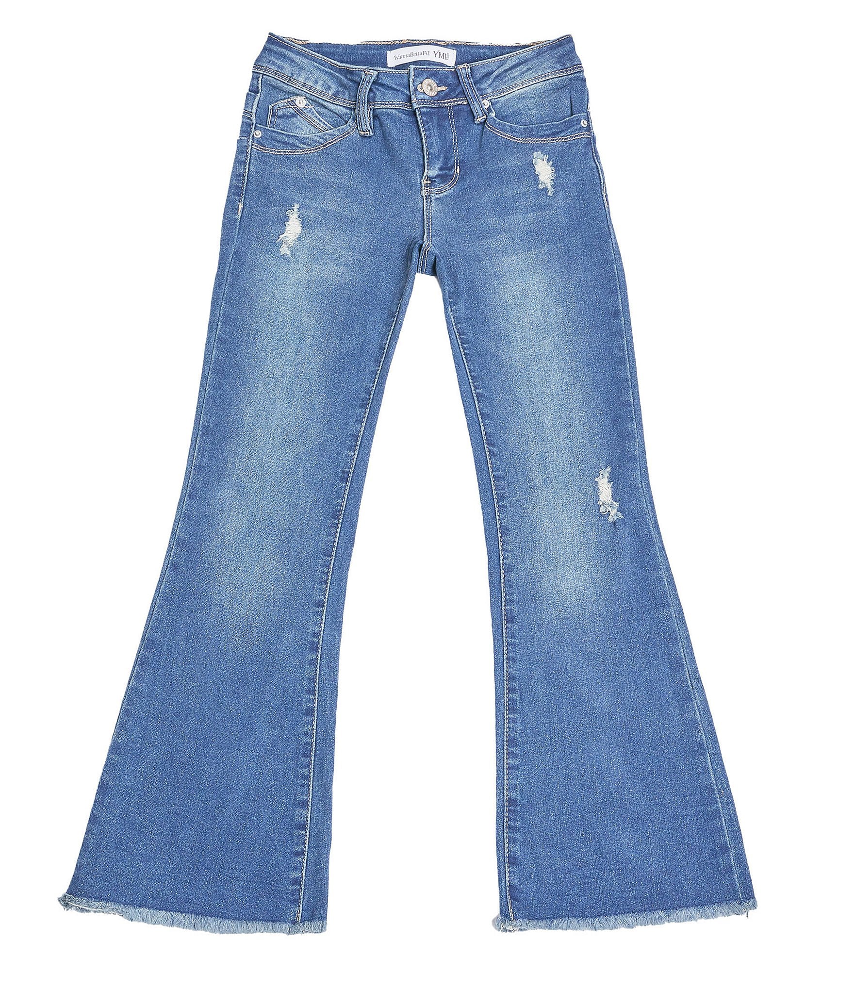 YMI Jeanswear Big Girls 7-14 Frayed Flare Jeans | Dillard's