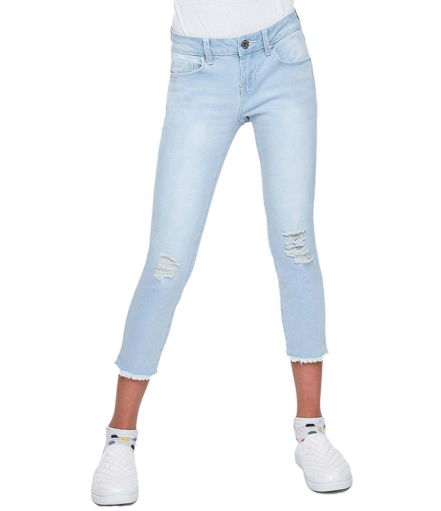 YMI Jeanswear Big Girls 7-14 Mid-Rise Frayed Hem Ankle Jeans