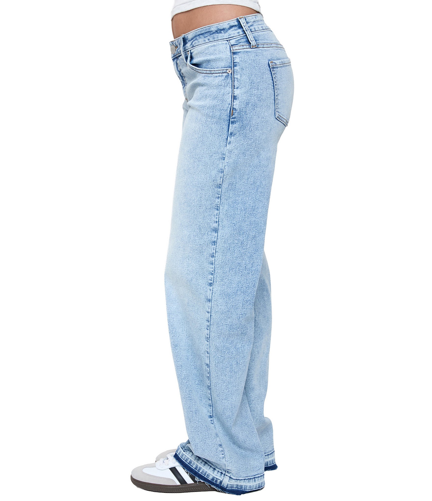 YMI Jeanswear Britney Release Hem Wide Leg Jeans