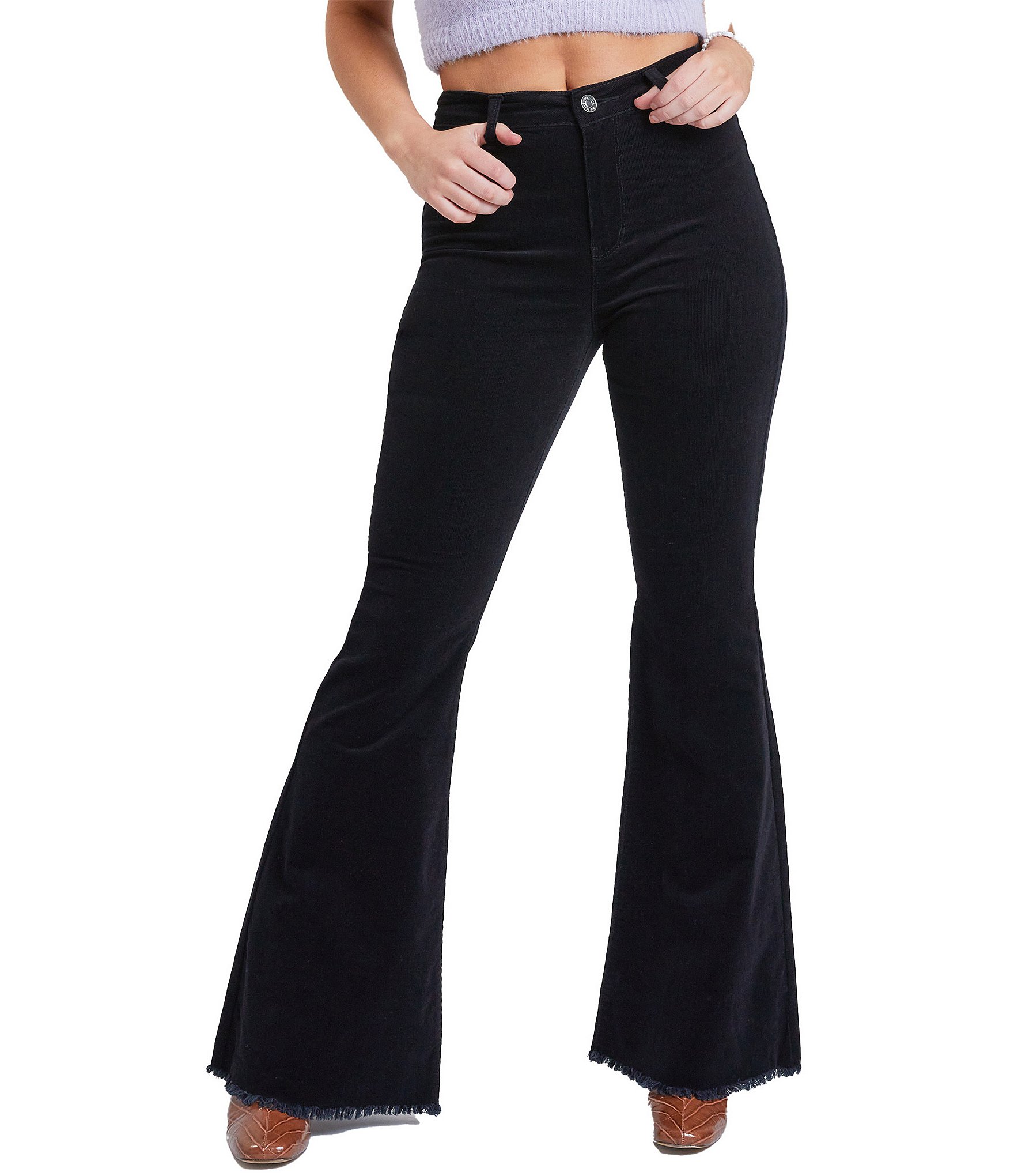 YMI Jeanswear Chloe High Rise Frayed Hem Flare Jeans | Dillard's