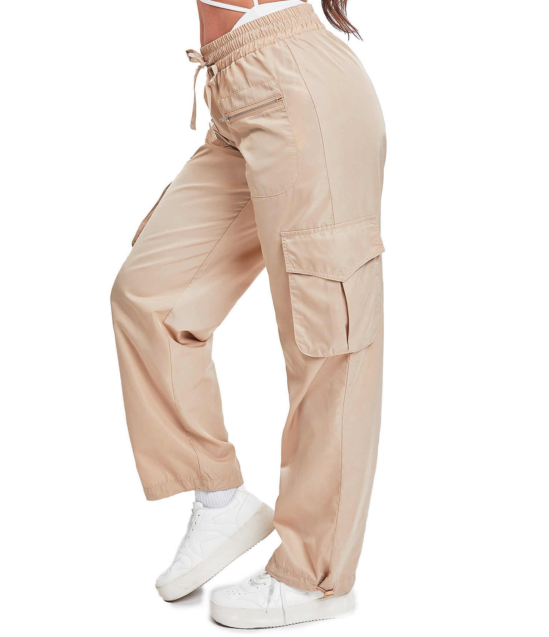 YMI Jeanswear High Rise Bungee Cord Hem Cargo Pants