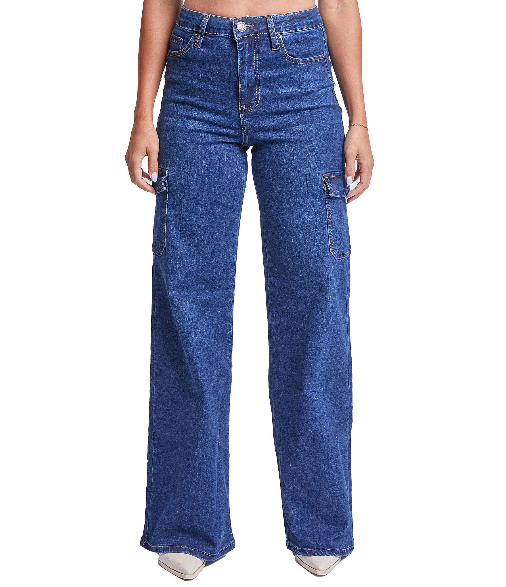 YMI Jeanswear High Rise Wide Leg Cargo Jeans | Dillard's
