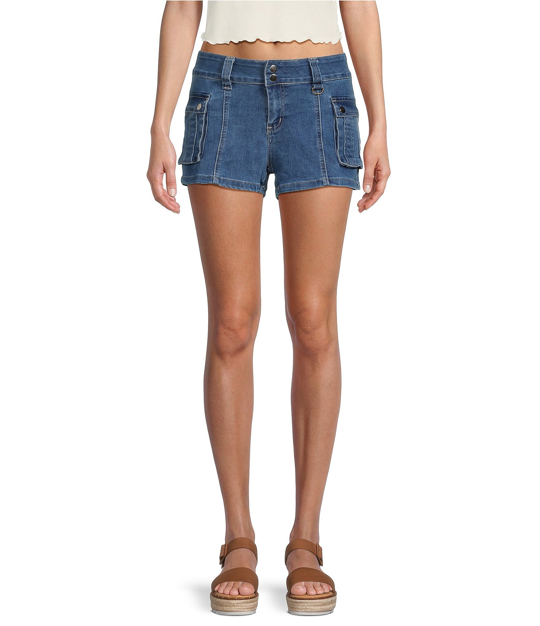 YMI Jeanswear Low Rise Denim Cargo Shorts | Dillard's