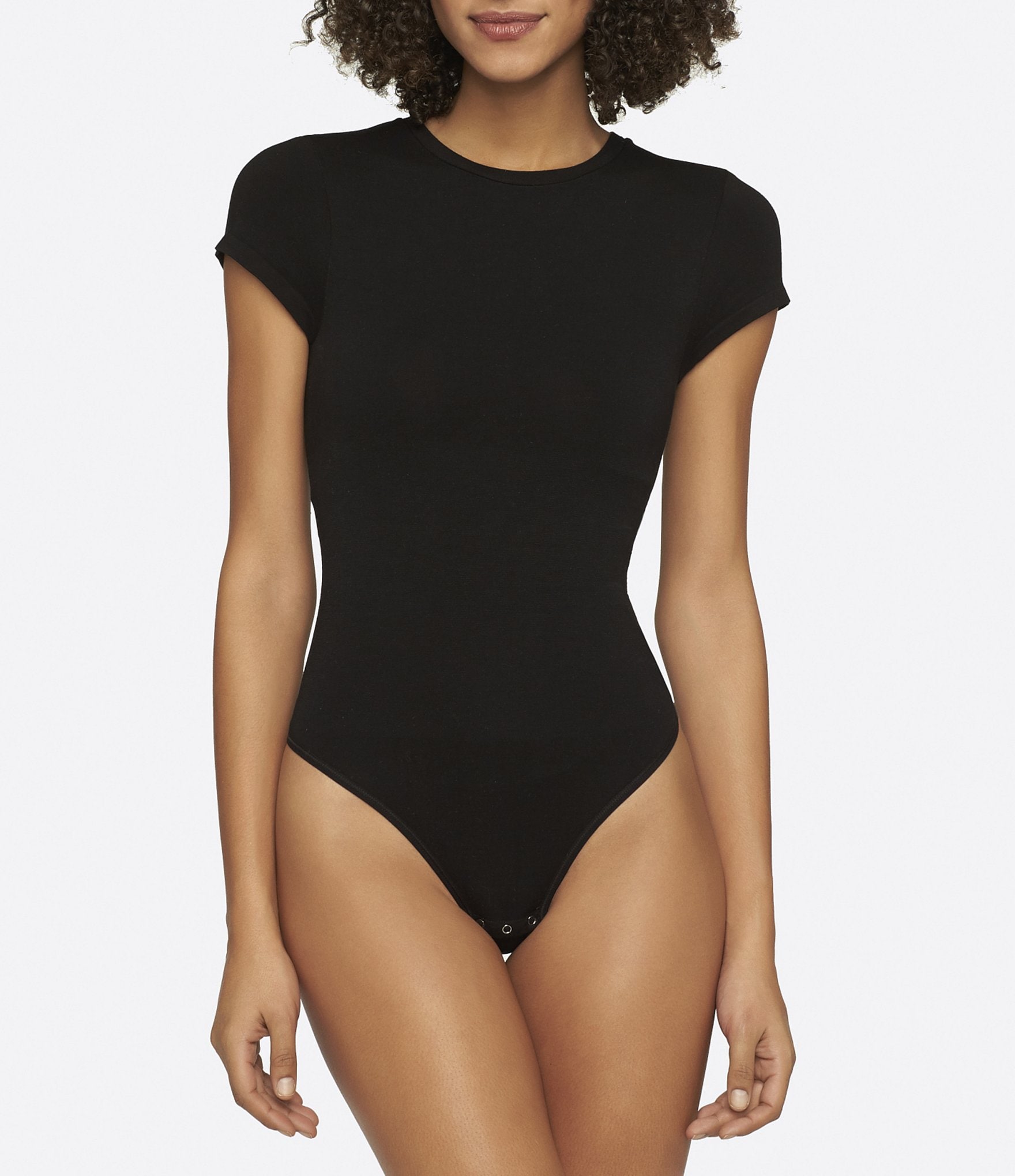 Yummie One Shoulder Shaping Thong Outlast® Seamless Bodysuit in Black -  Busted Bra Shop