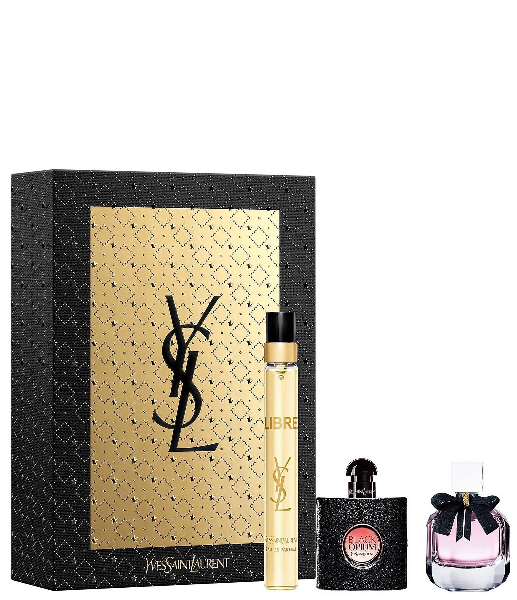 Yves Saint Laurent Beaute Libre, Black Opium and Mon Paris Discovery Trio Fragrance  Sampler Gift Set