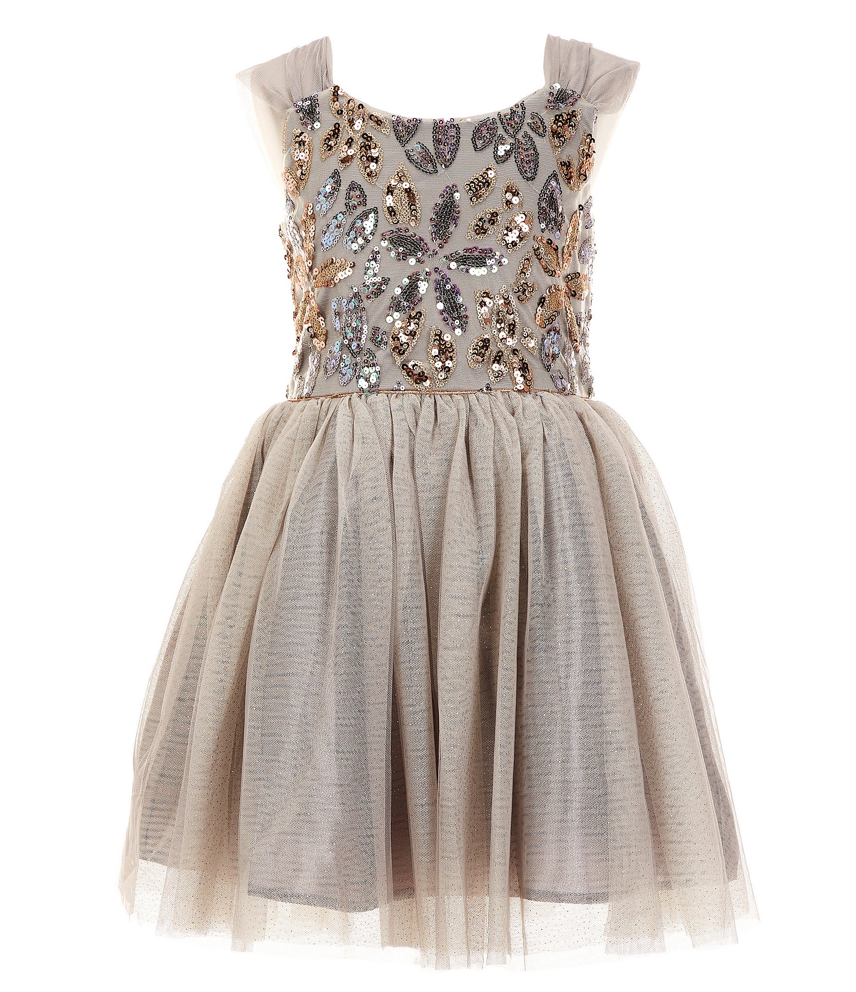 Zunie Big Girls 7-16 Sleeveless Sequin-Embellished Bodice/Mesh-Skirted  Dress | Dillard's